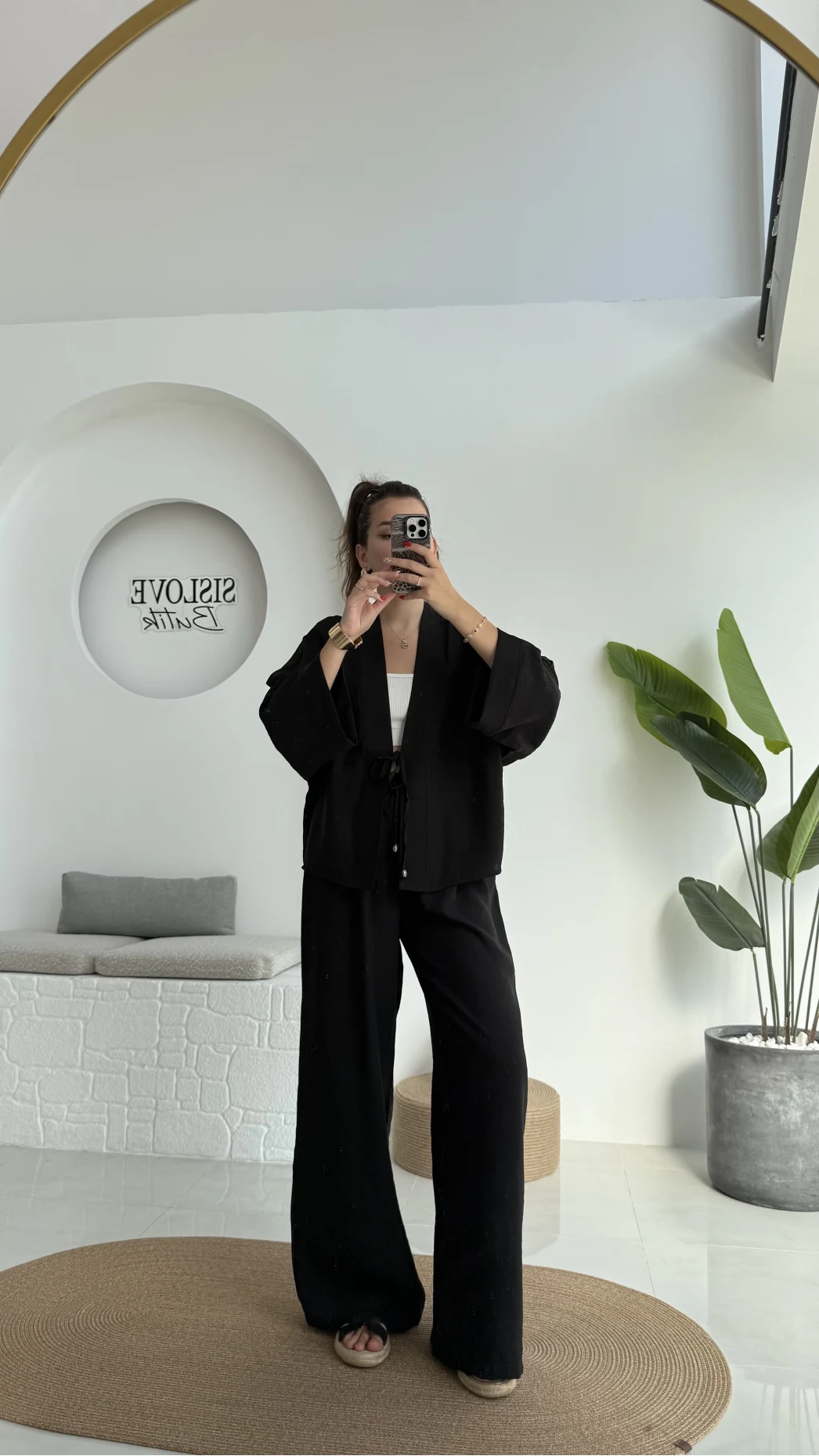 Grape Kimono Takım - Siyah - 8002