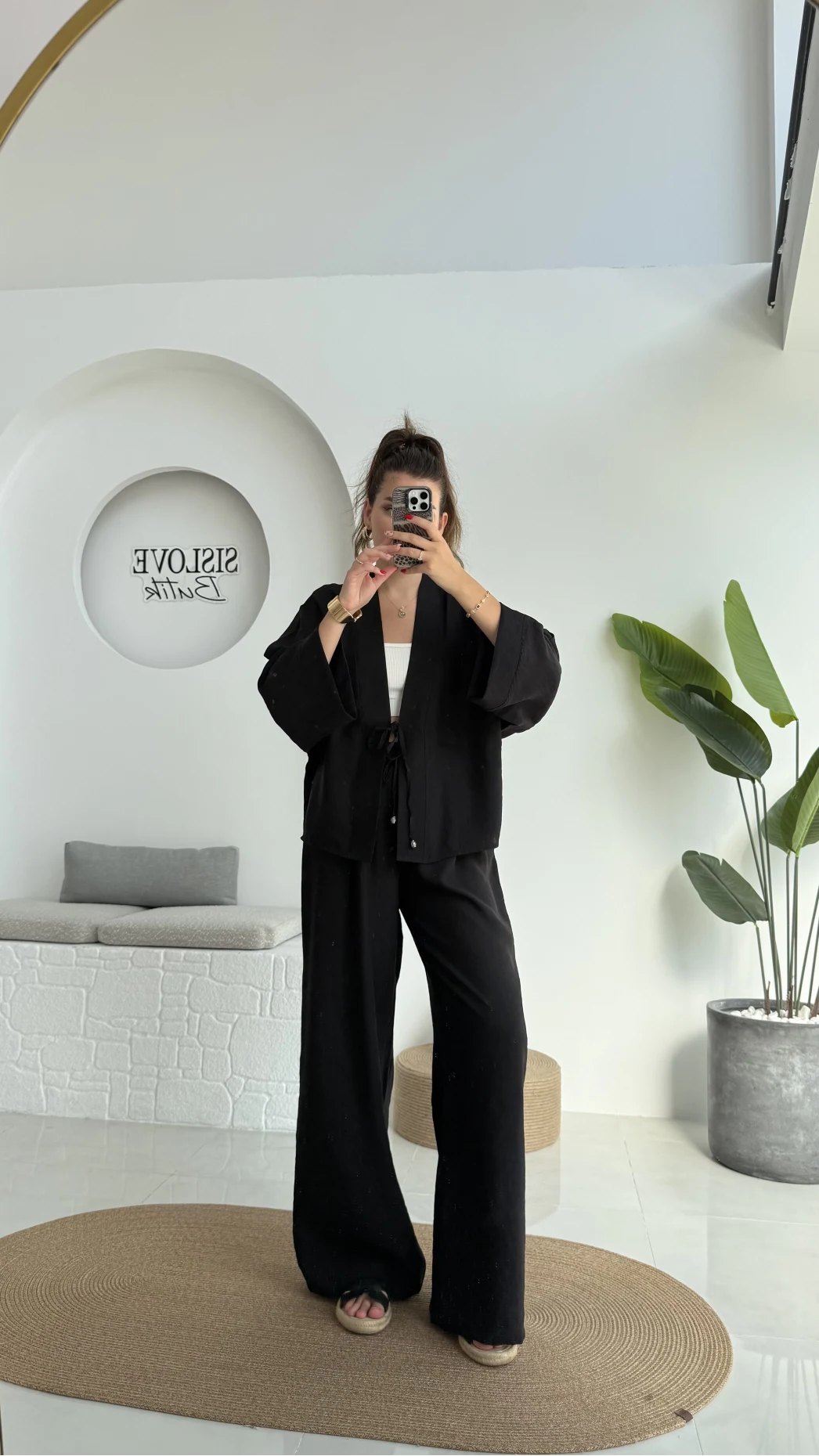 Grape Kimono Takım - Siyah - 8002