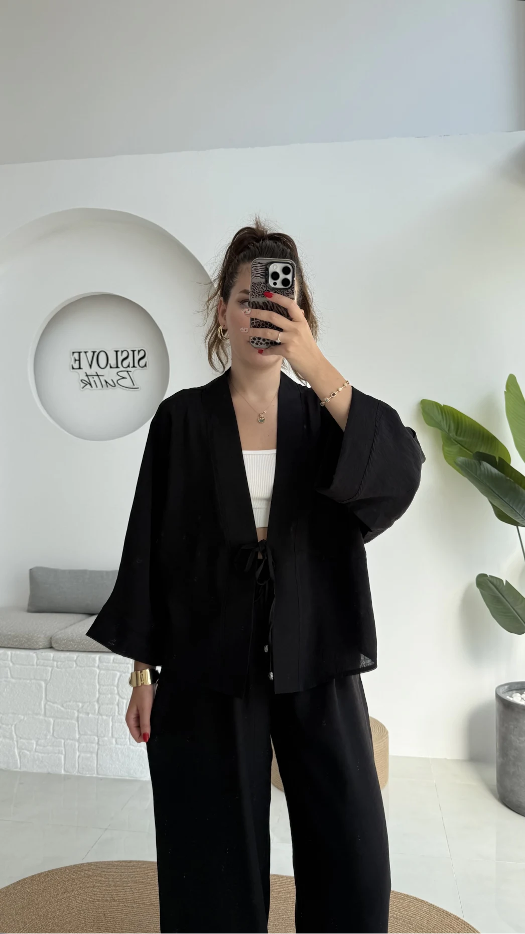 Grape Kimono Takım - Siyah - 8002
