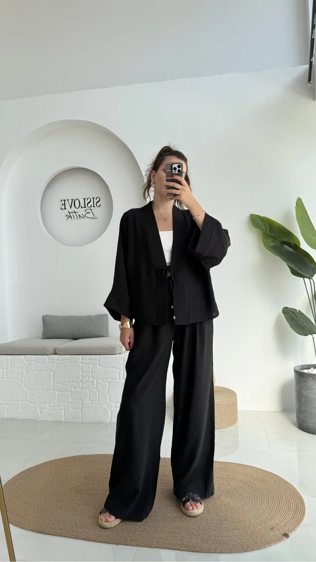 Grape Kimono Takım - Siyah - 8002
