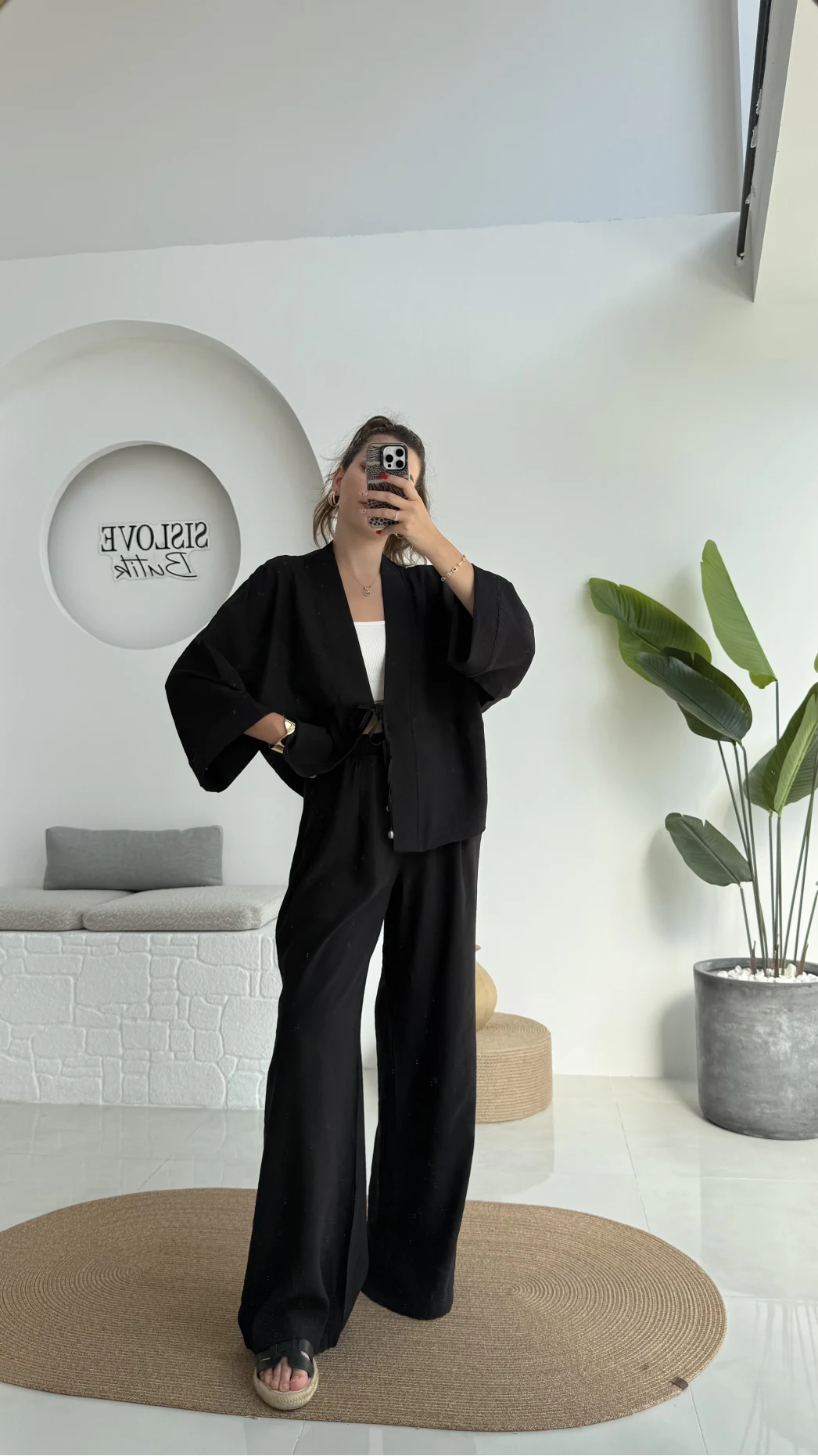 Grape Kimono Takım - Siyah - 8002