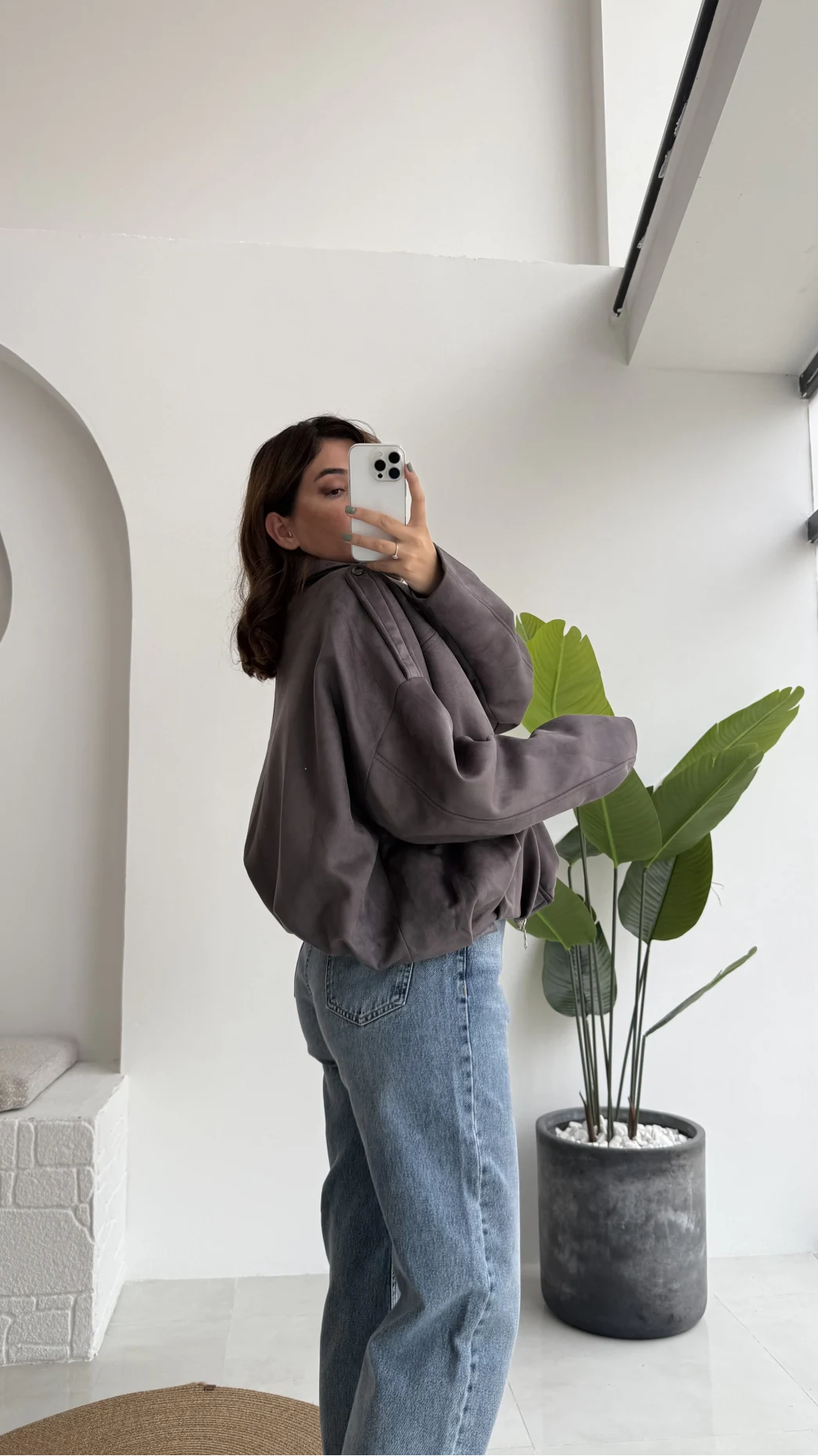 Gri Süet Ceket - Kod: 508230