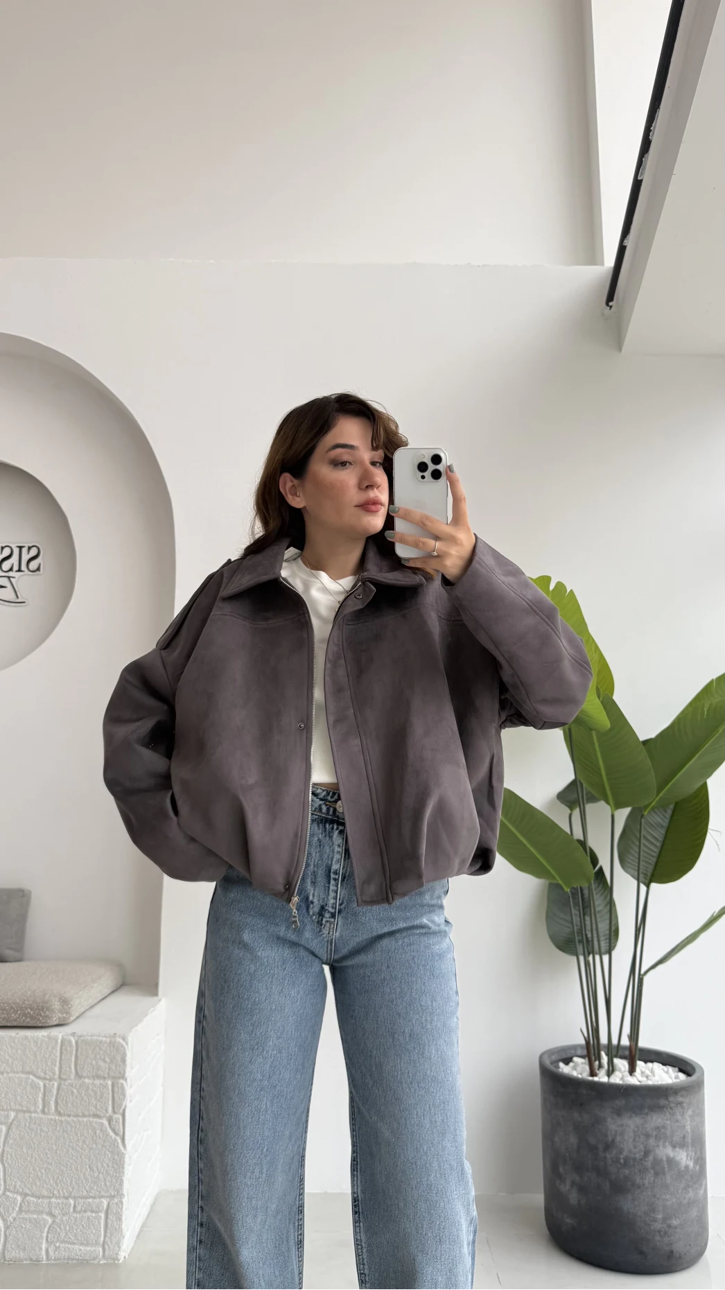 Gri Süet Ceket - Kod: 508230