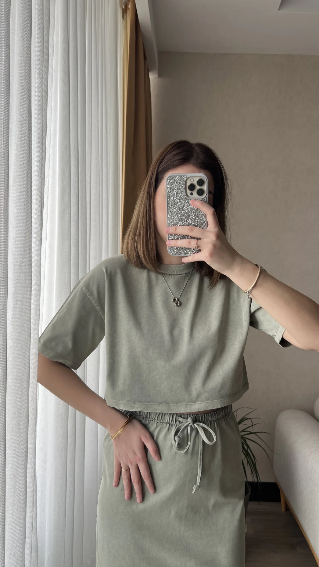 Haki Etekli Yıkamalı Takım