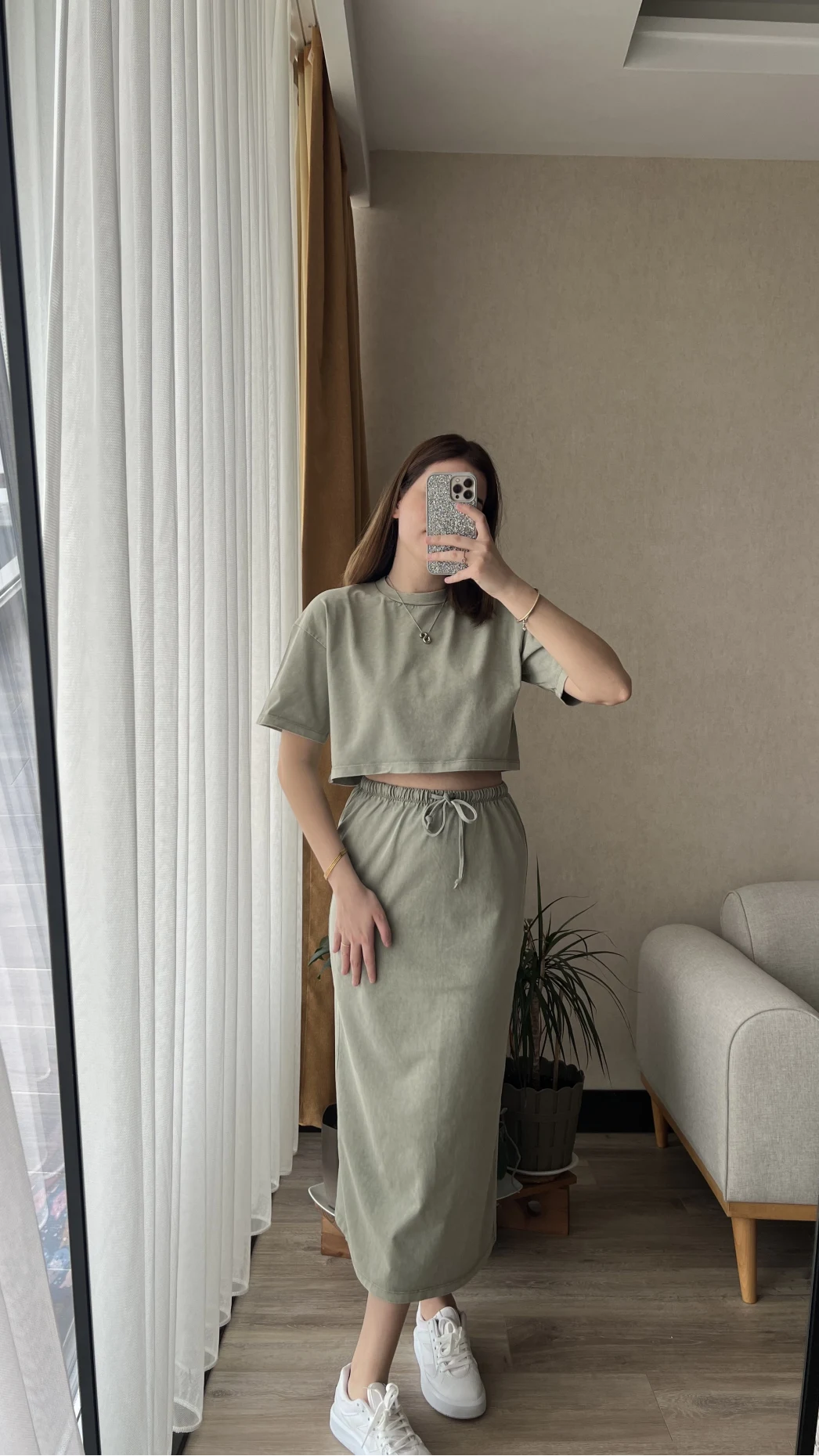 Haki Etekli Yıkamalı Takım