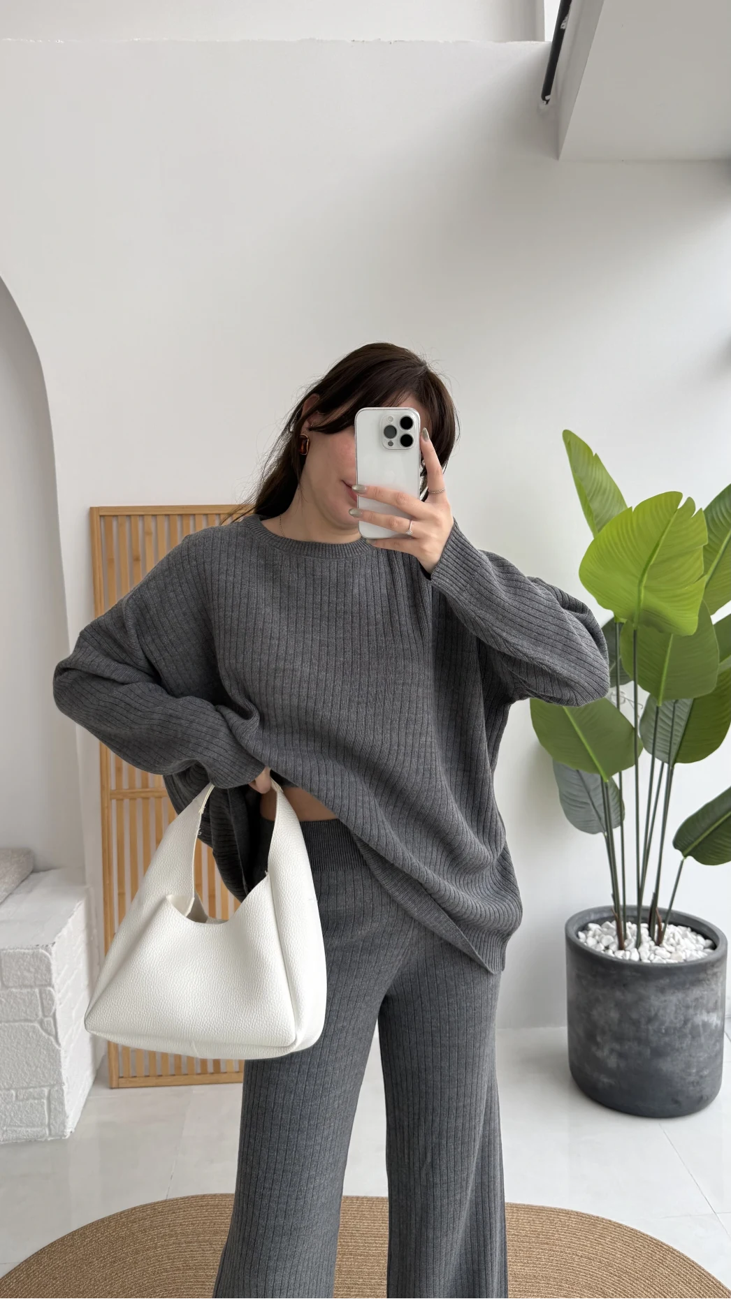 Harvey Oversize Triko Takım - Füme - Kod: 4004