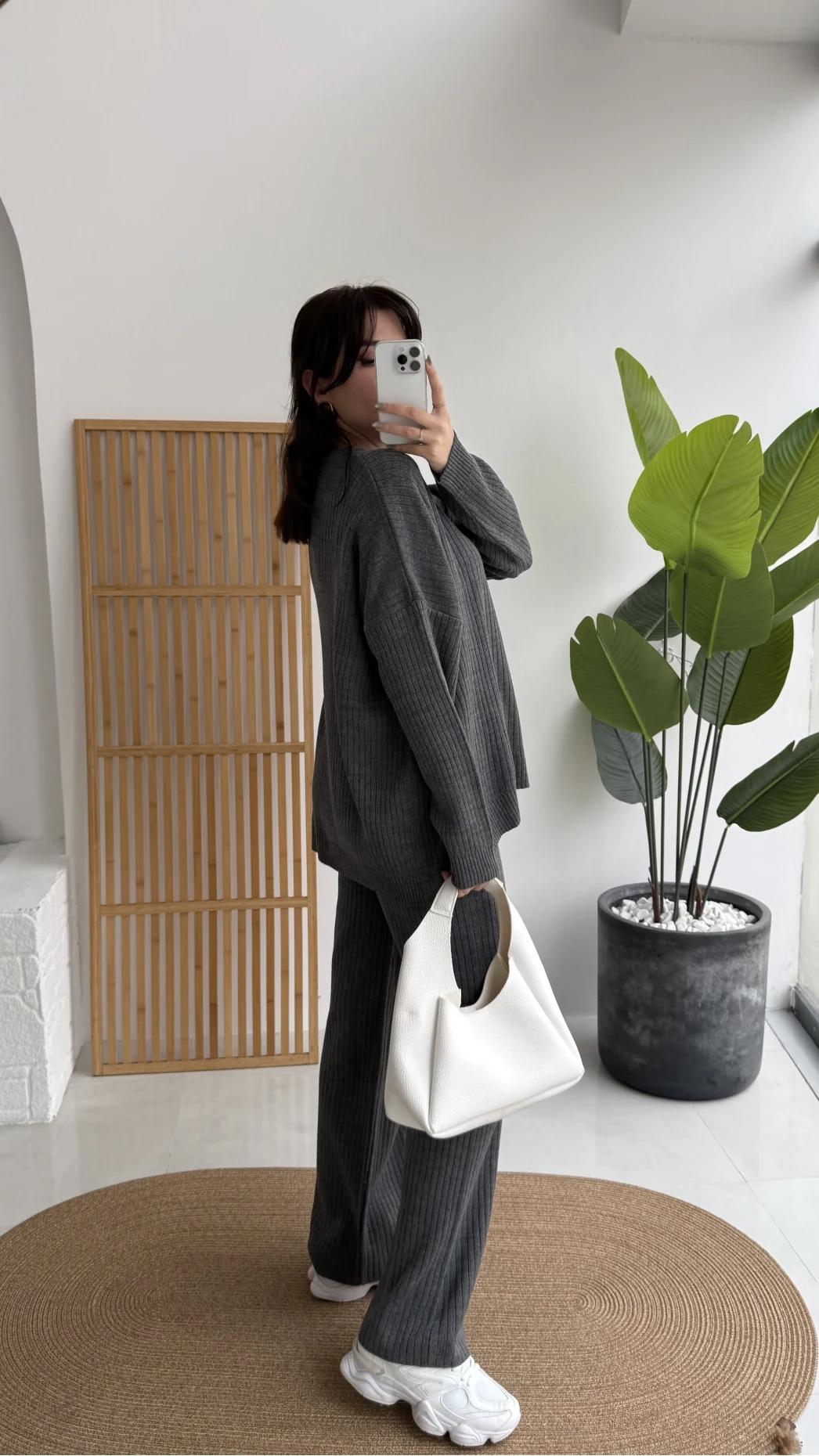 Harvey Oversize Triko Takım - Füme - Kod: 4004