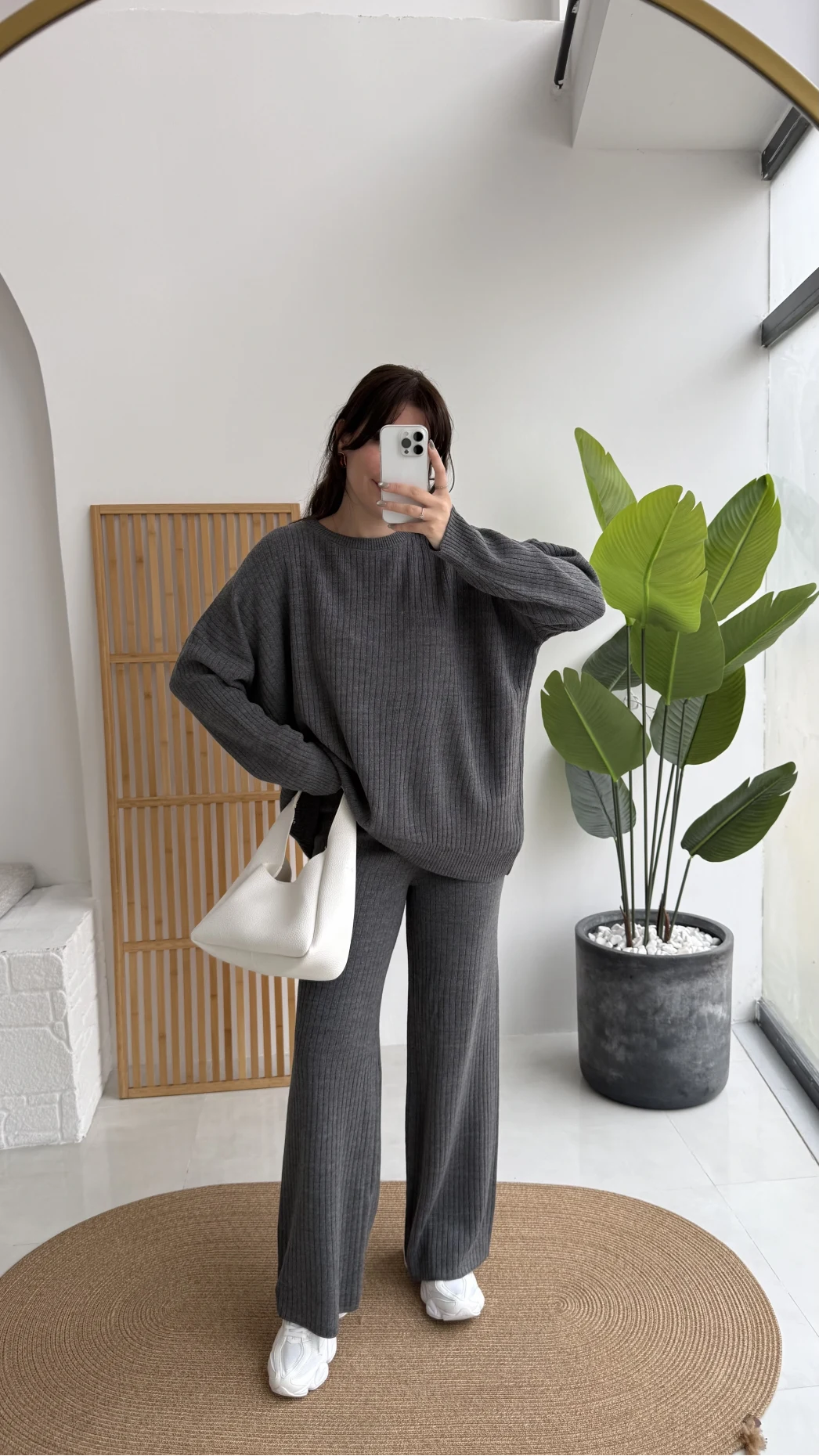 Harvey Oversize Triko Takım - Füme - Kod: 4004