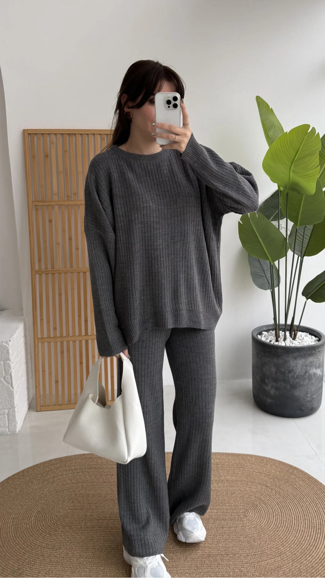 Harvey Oversize Triko Takım - Füme - Kod: 4004