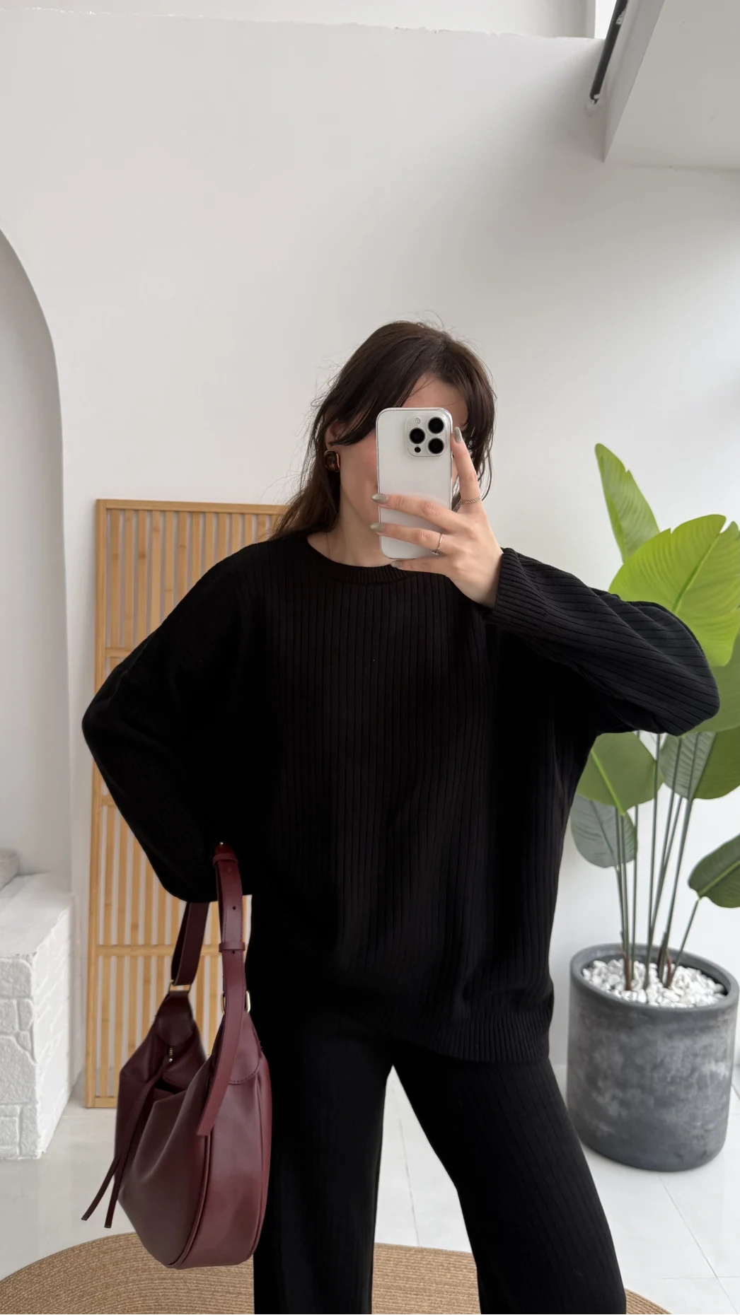 Harvey Oversize Triko Takım - Siyah - Kod: 4004