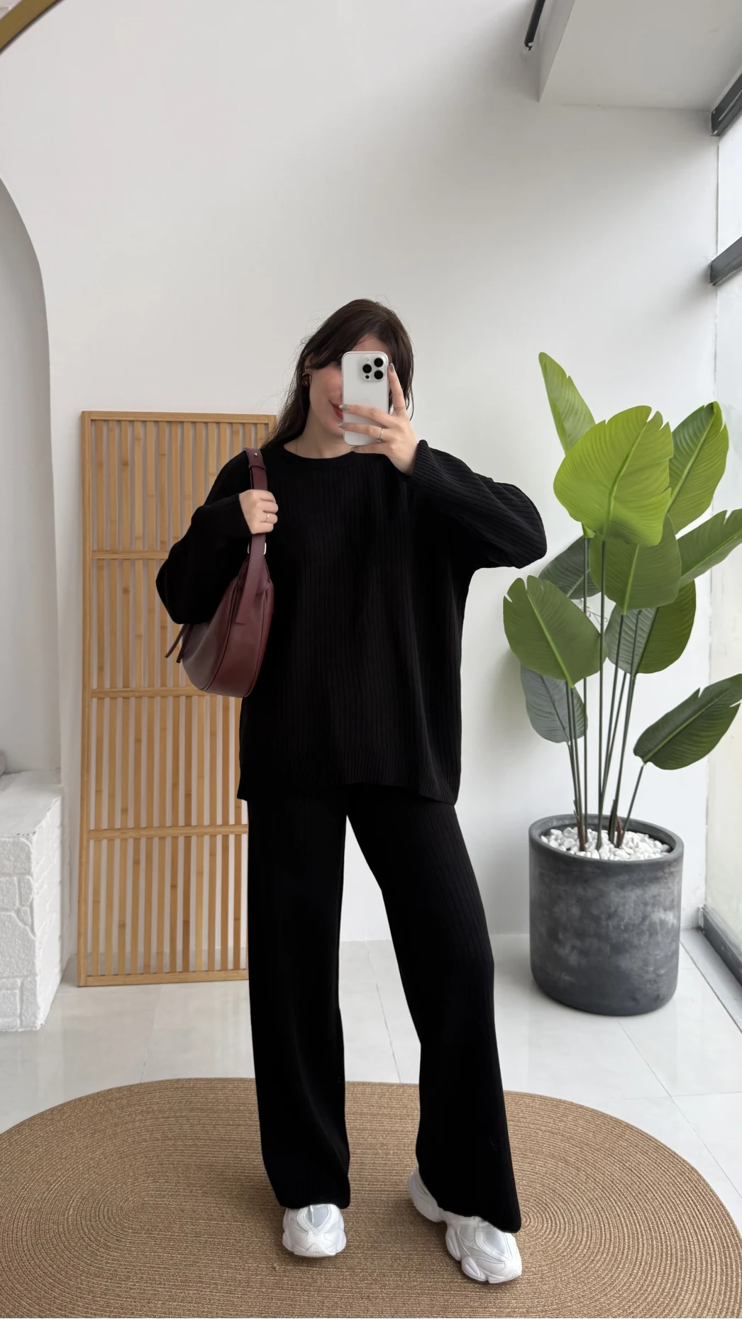 Harvey Oversize Triko Takım - Siyah - Kod: 4004