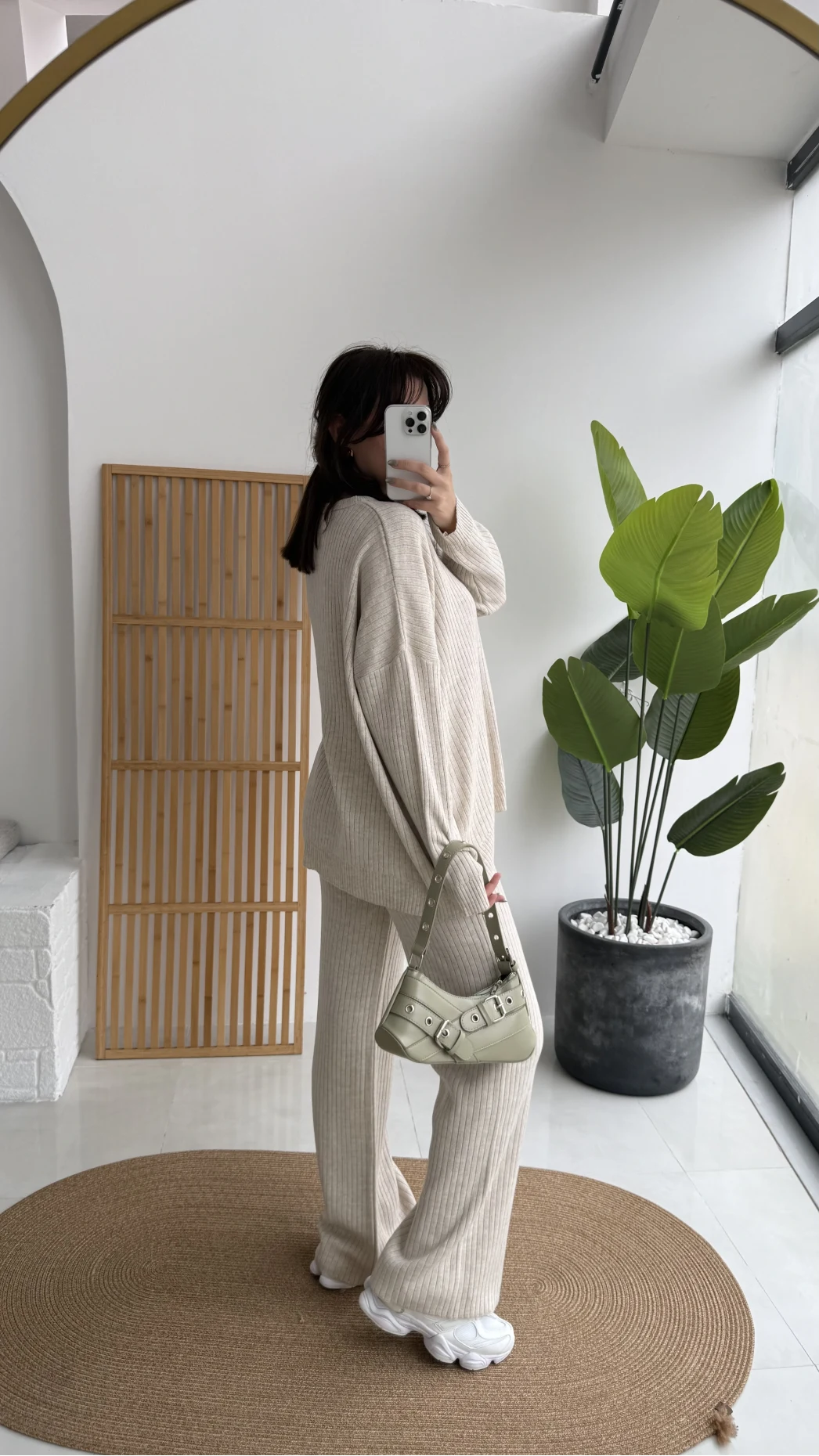 Harvey Oversize Triko Takım - Taş - Kod: 4004