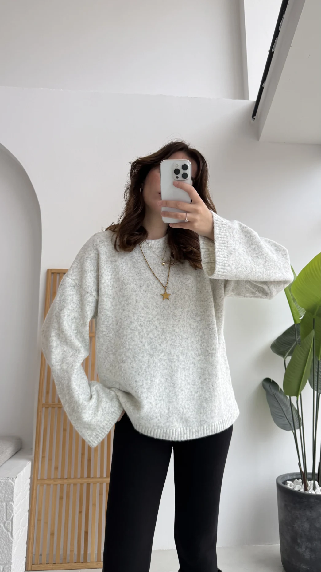 Holly Bisiklet Yaka Kırçıllı Kazak - Açık Gri