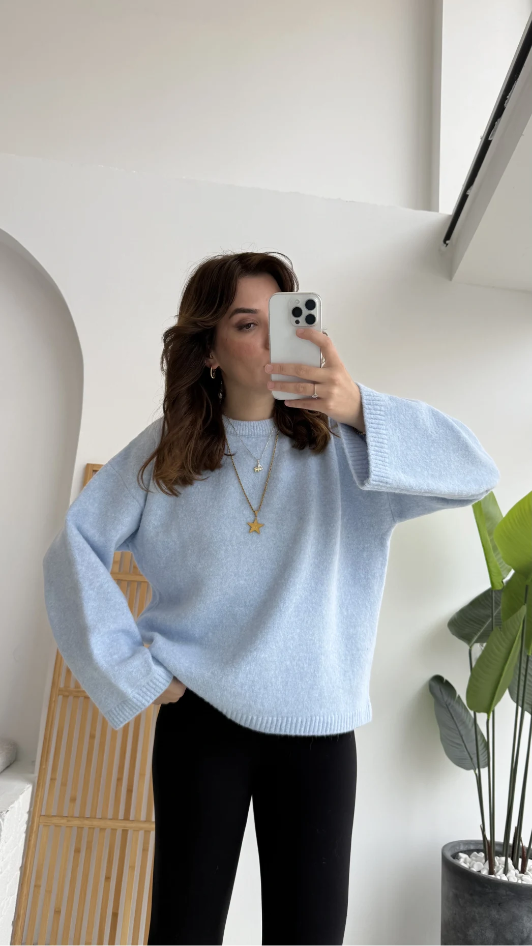 Holly Bisiklet Yaka Kırçıllı Kazak - Bebe Mavisi