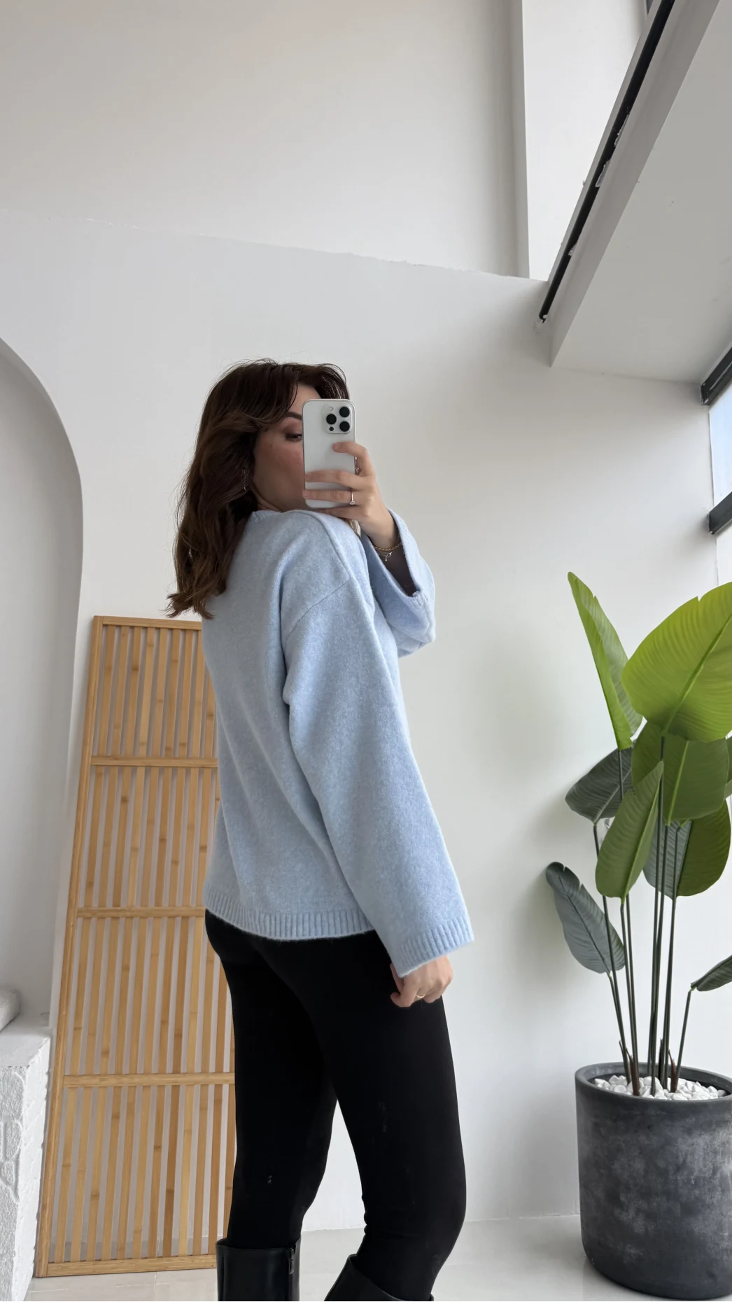 Holly Bisiklet Yaka Kırçıllı Kazak - Bebe Mavisi