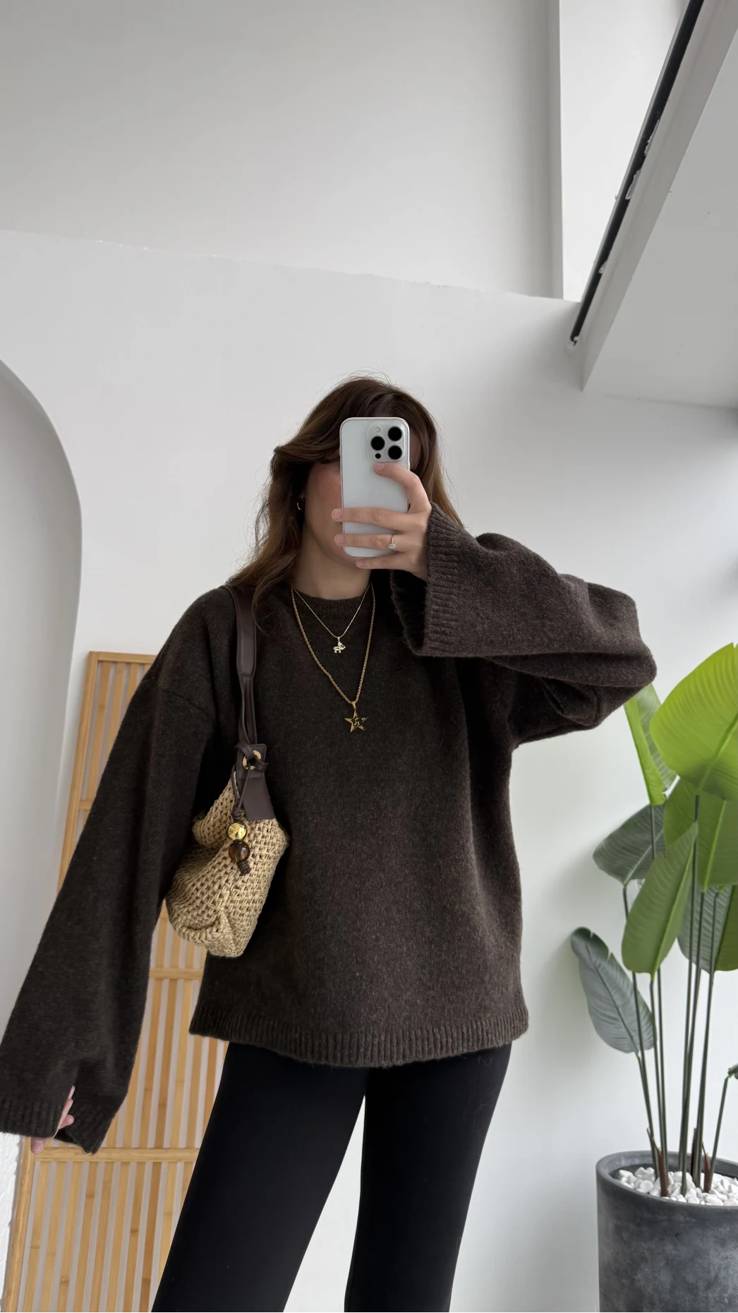 Holly Bisiklet Yaka Kırçıllı Kazak - Kahverengi