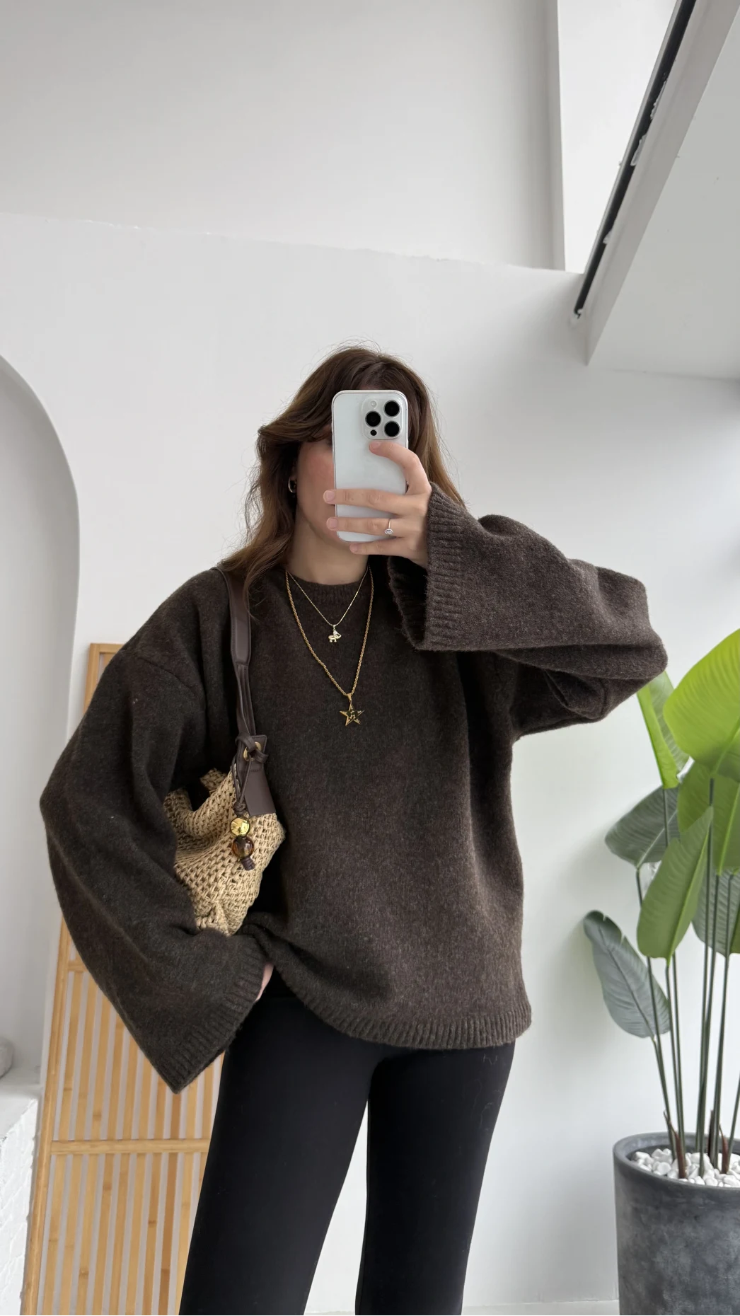 Holly Bisiklet Yaka Kırçıllı Kazak - Kahverengi