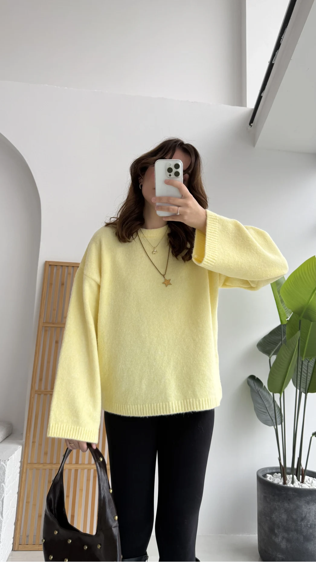 Holly Bisiklet Yaka Kırçıllı Kazak - Sarı