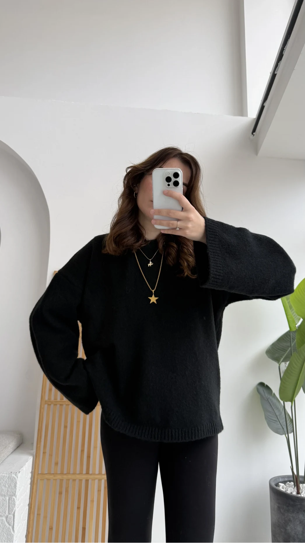 Holly Bisiklet Yaka Kırçıllı Kazak - Siyah