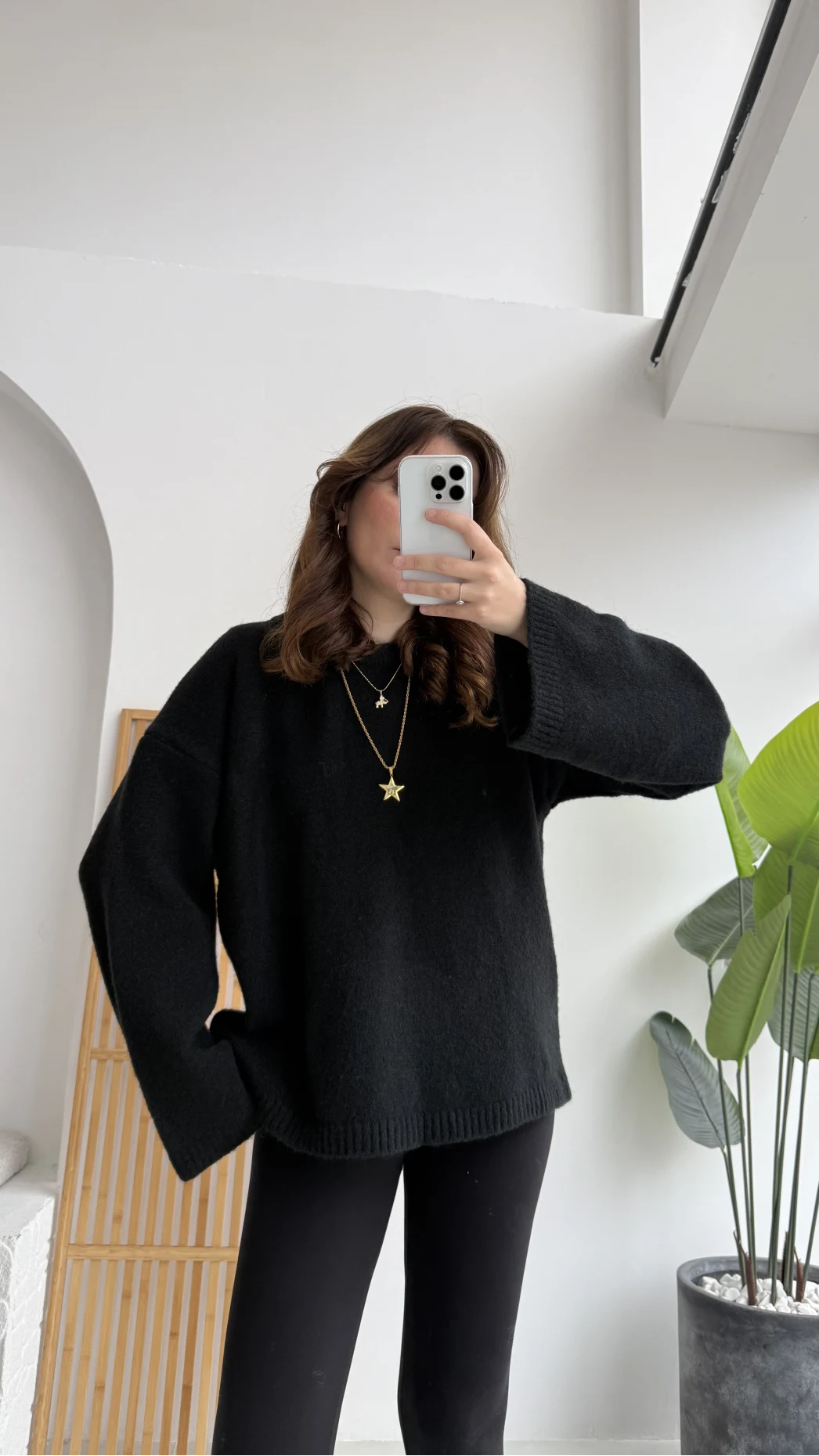 Holly Bisiklet Yaka Kırçıllı Kazak - Siyah