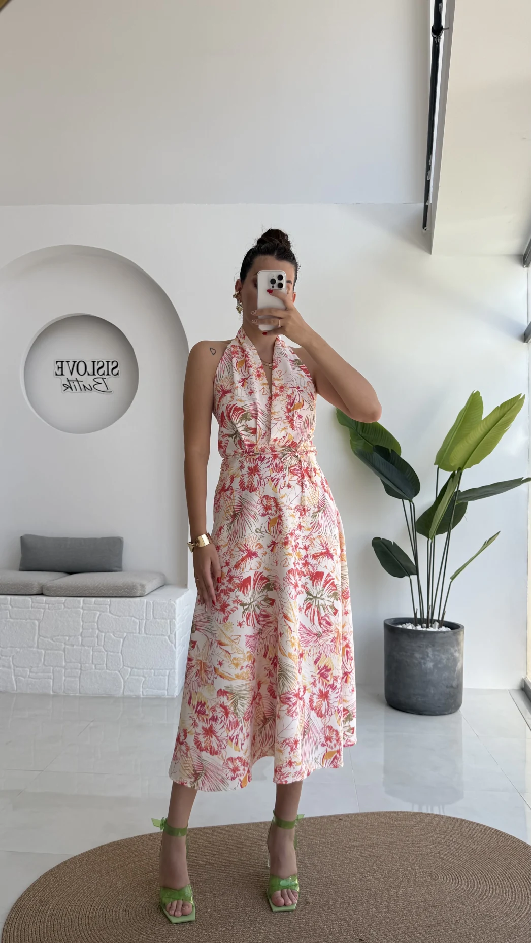 İbiza Boyundan Geçmeli Elbise - 8220