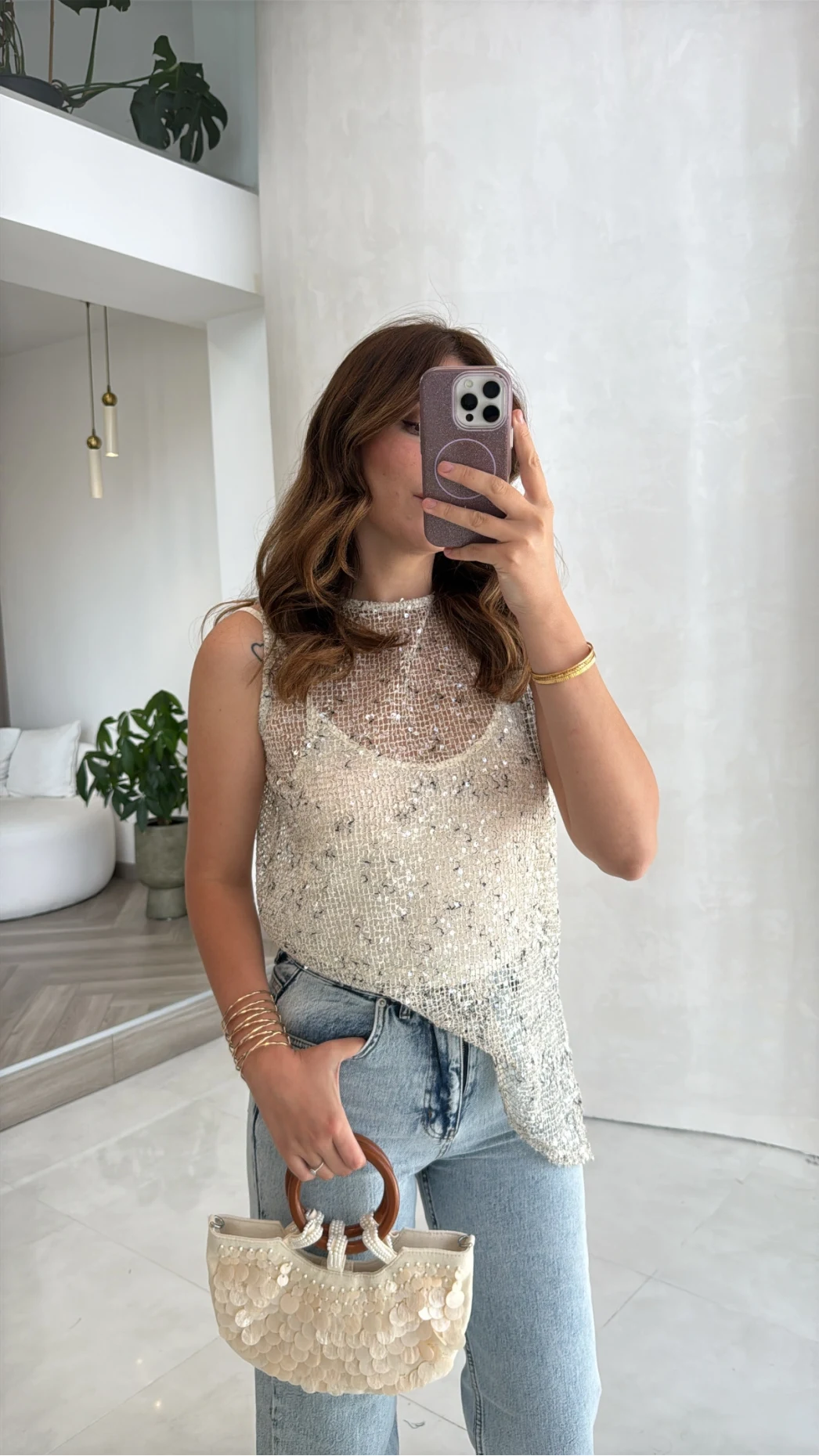 İçi Askılı Body Pullu Bluz - Ekru - Kod: 1115