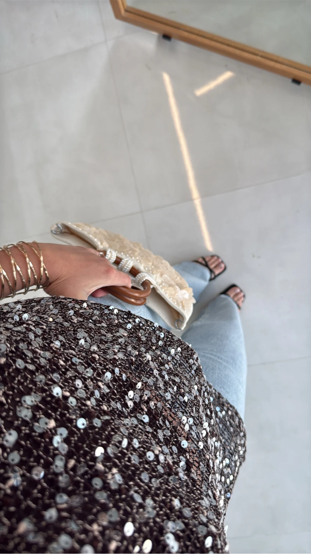 İçi Askılı Body Pullu Bluz - Kahve Siyah Tonları - Kod: 1115