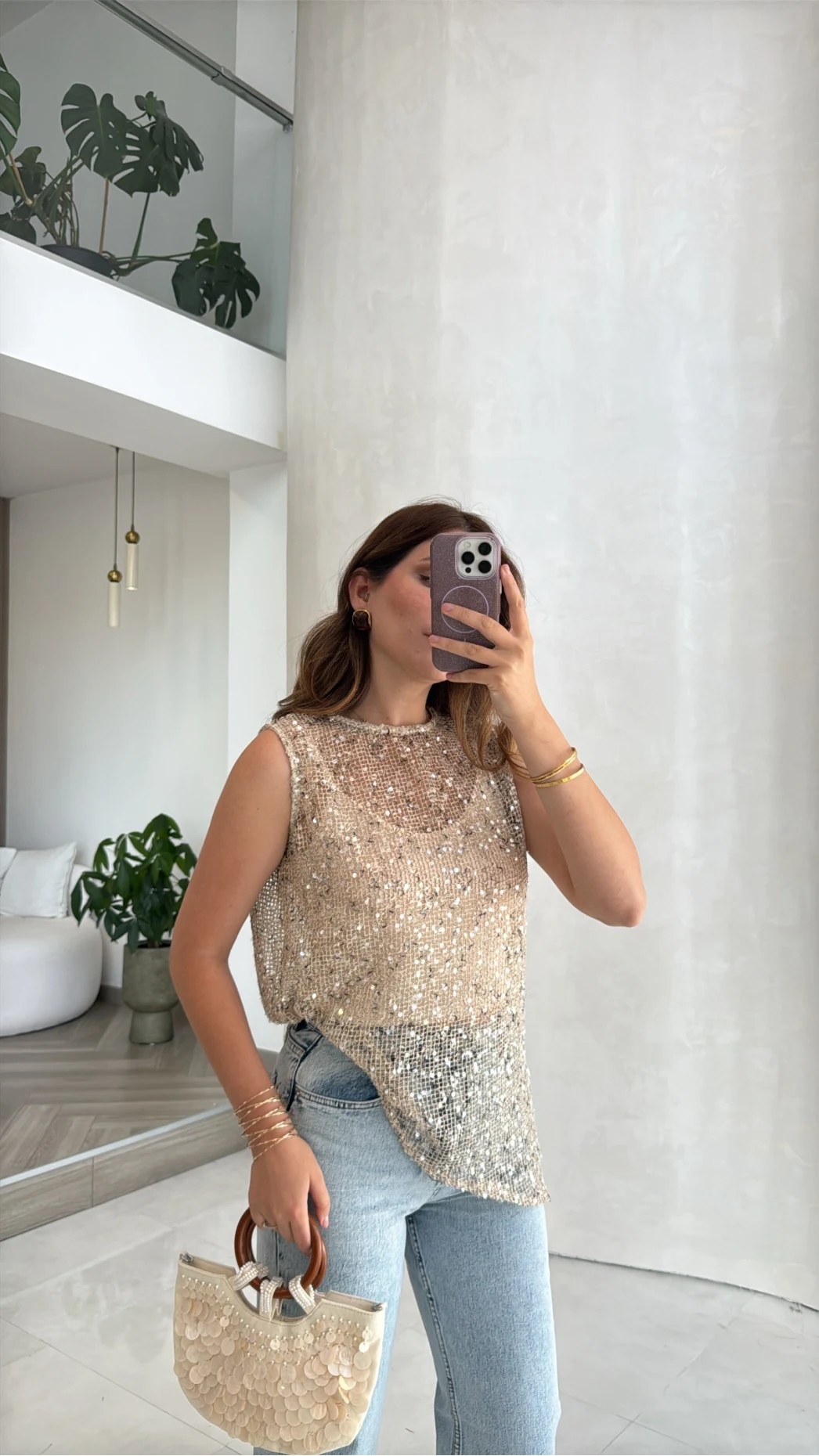 İçi Askılı Body Pullu Bluz - Taş - Kod: 1115