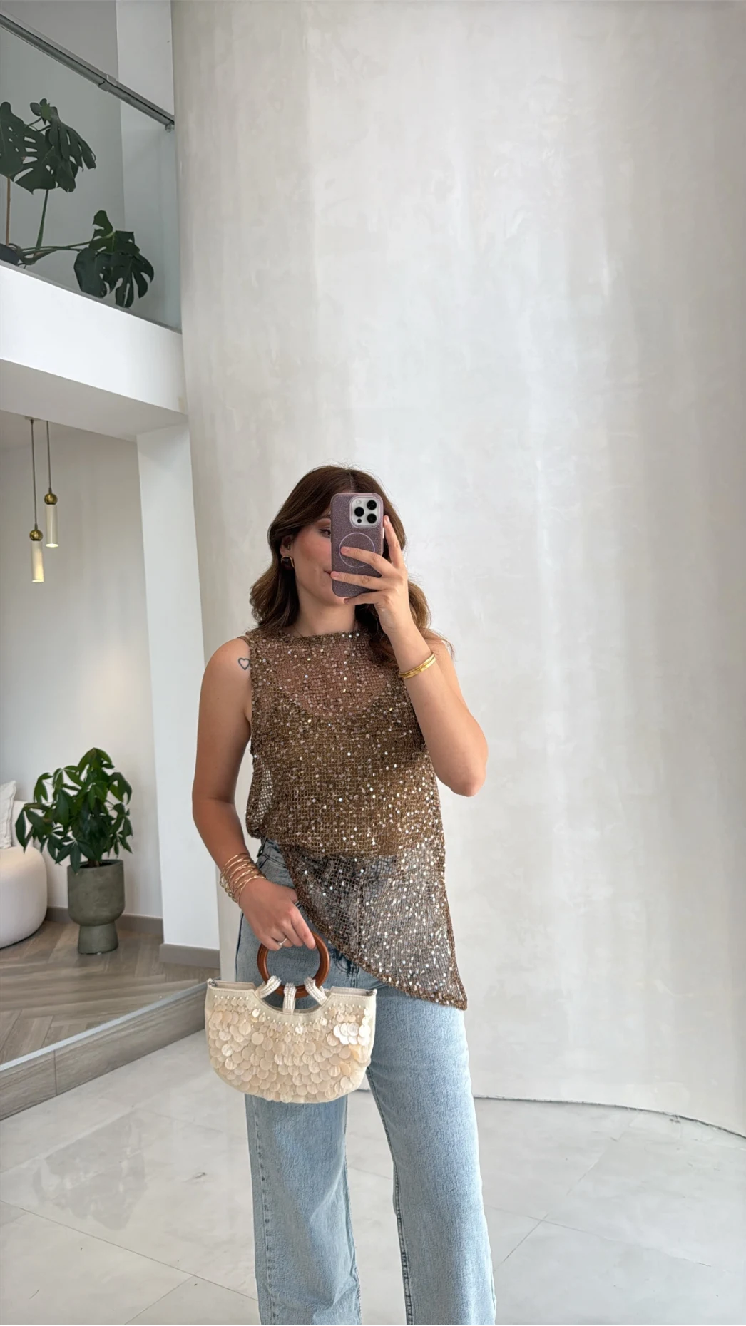 İçi Askılı Body Pullu Bluz - Vizon - Kod: 1115