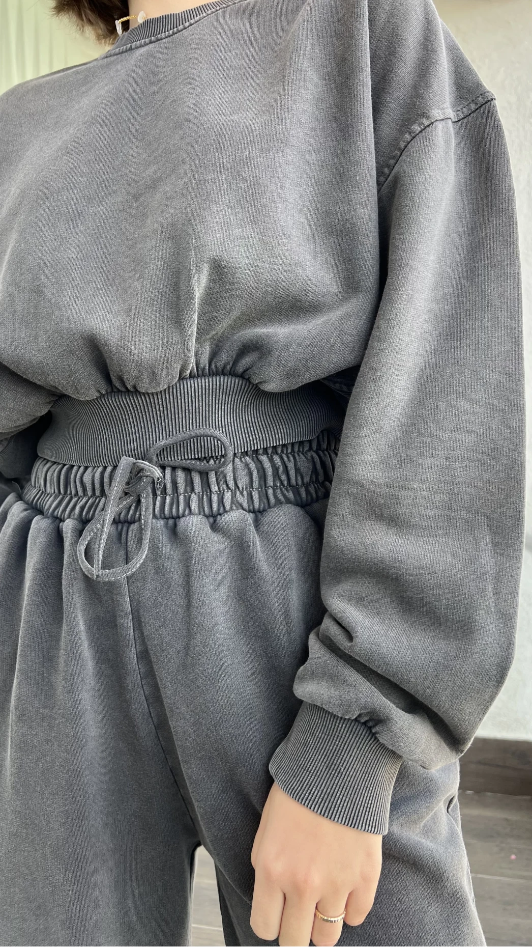 İnlore Yıkamalı Koyu Gri Takım