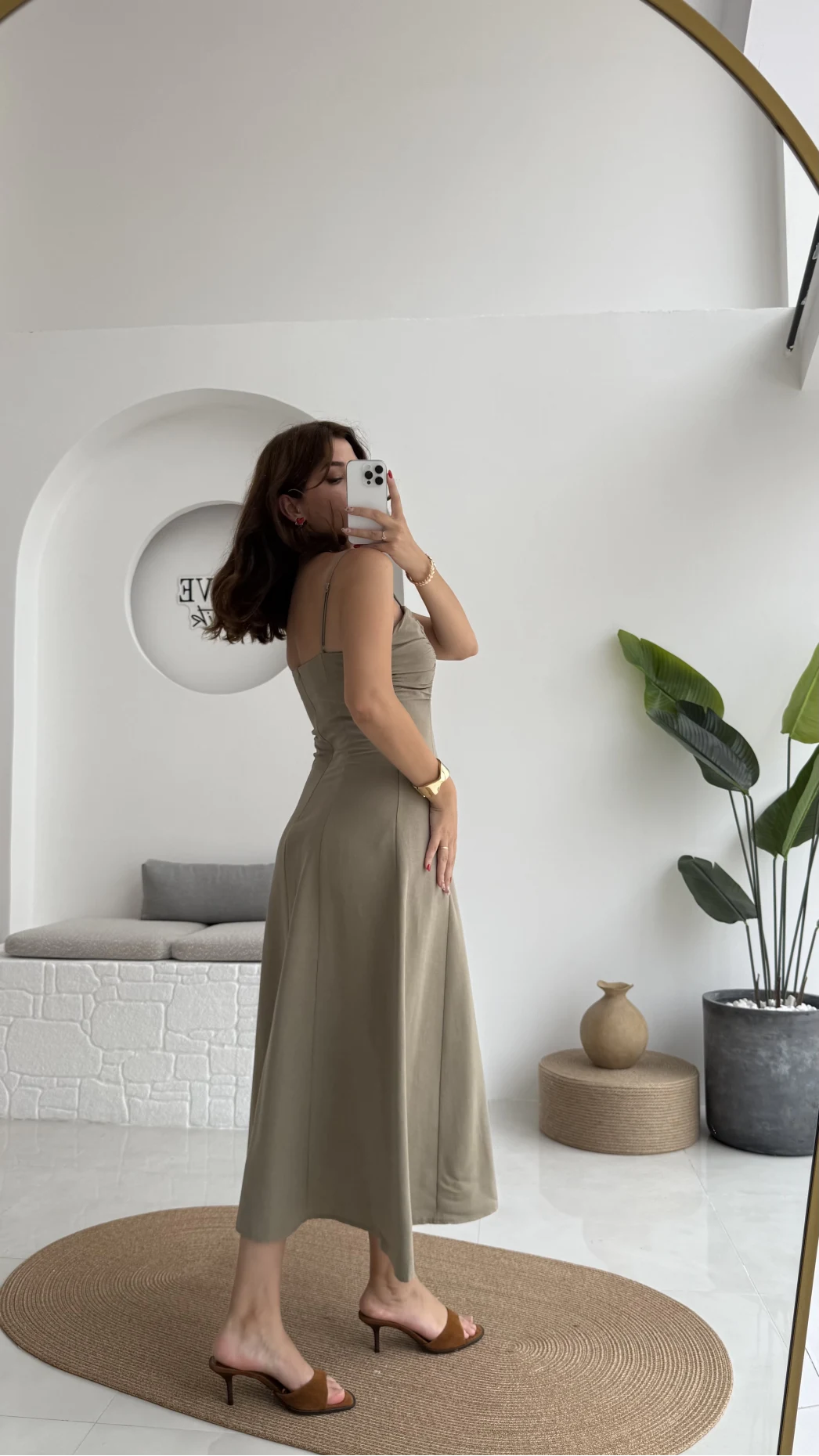 İvy Askılı Elbise - Haki - 2317