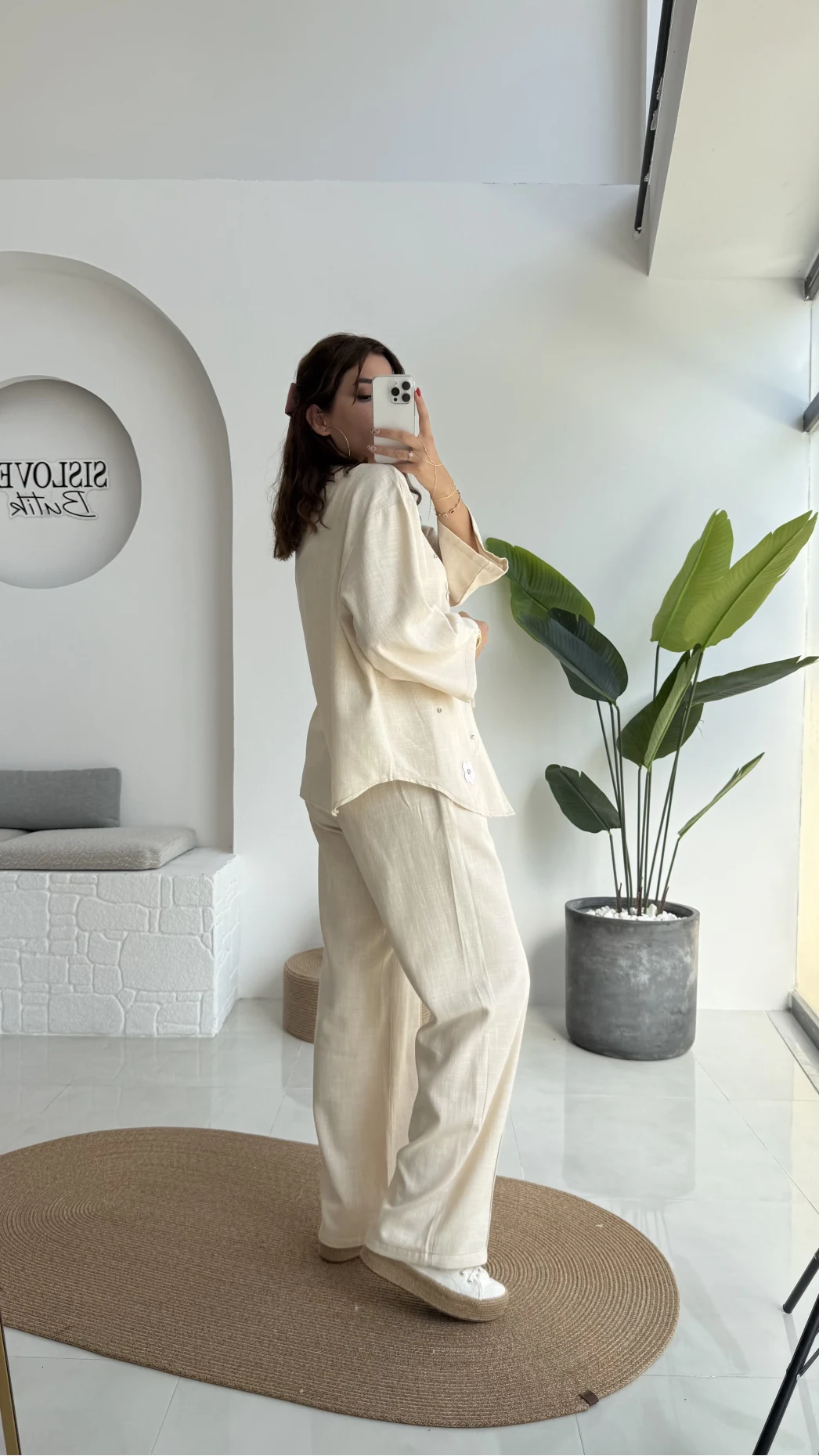 Jasmine Çiçek ve Taş Detay Takım - Taş