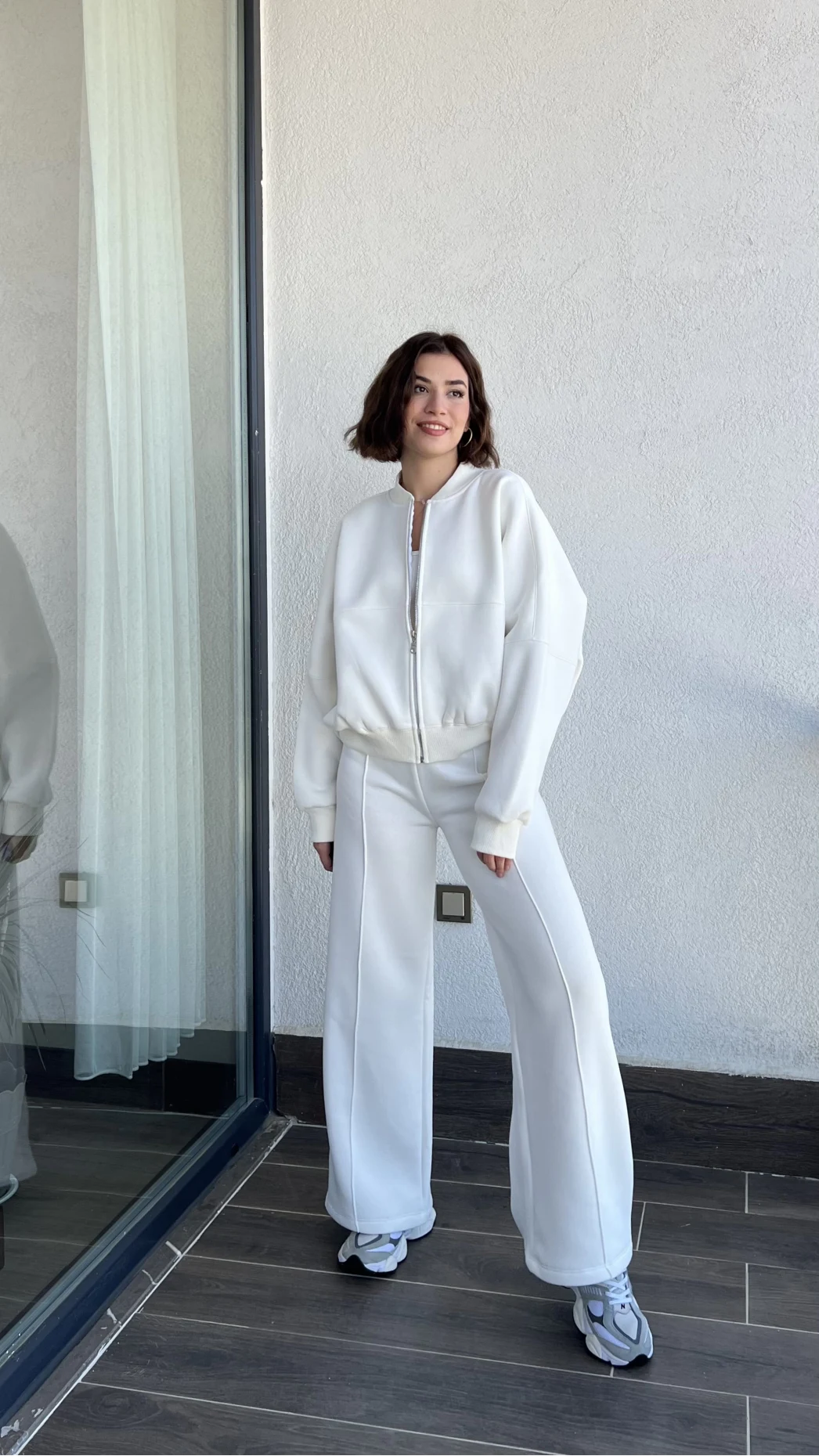 Jaxsa Beyaz 3 İplik Eşofman Takımı