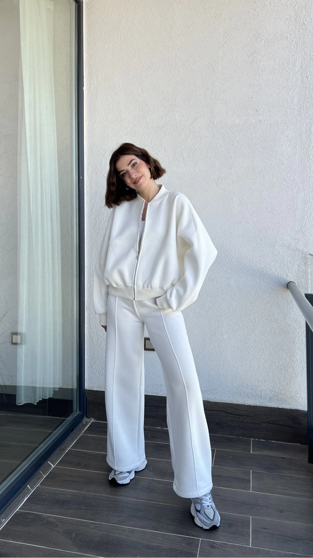 Jaxsa Beyaz 3 İplik Eşofman Takımı