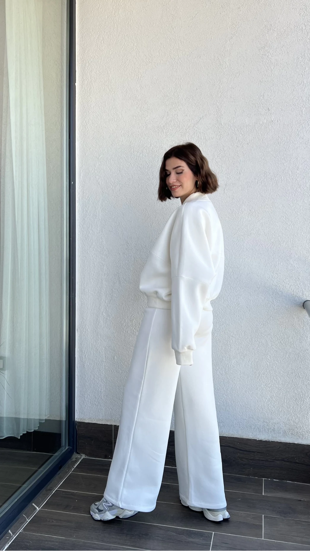 Jaxsa Beyaz 3 İplik Eşofman Takımı