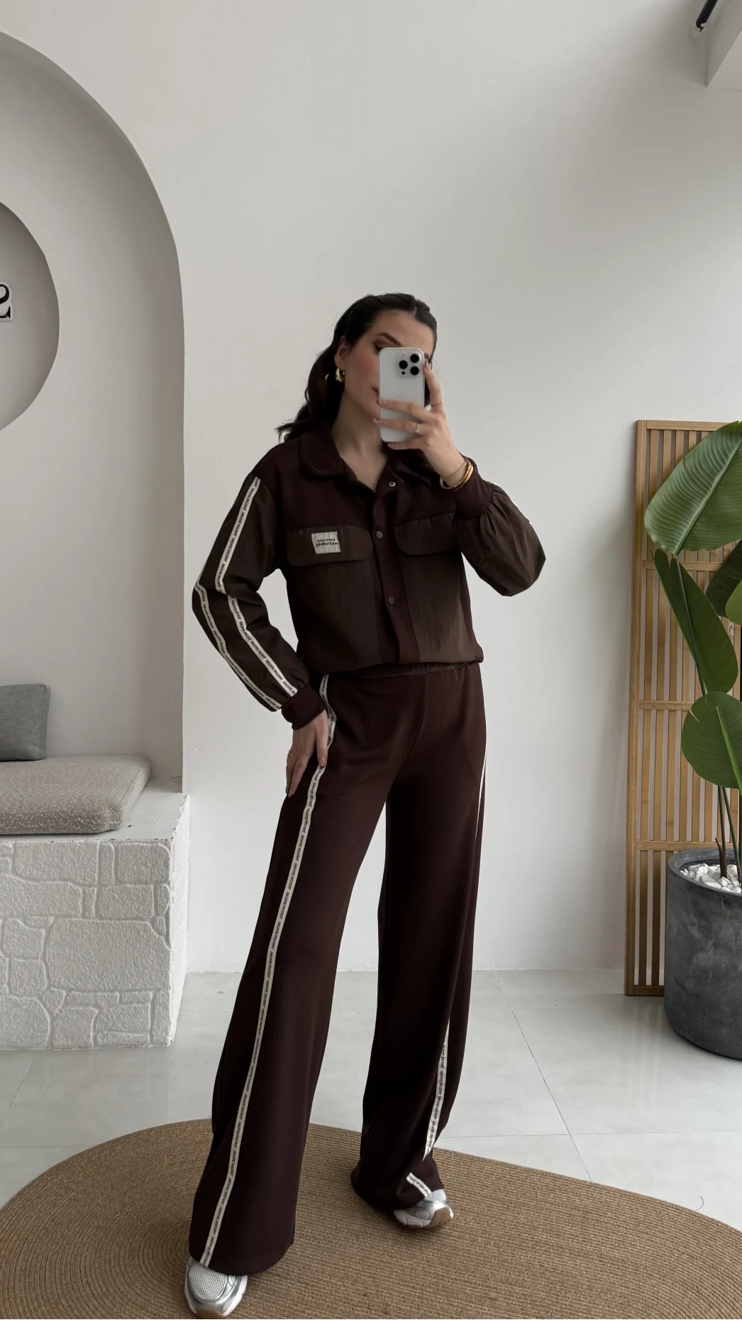 Jennifer Oys Paraşüt Takım - Acı Kahve - Kod: 8075