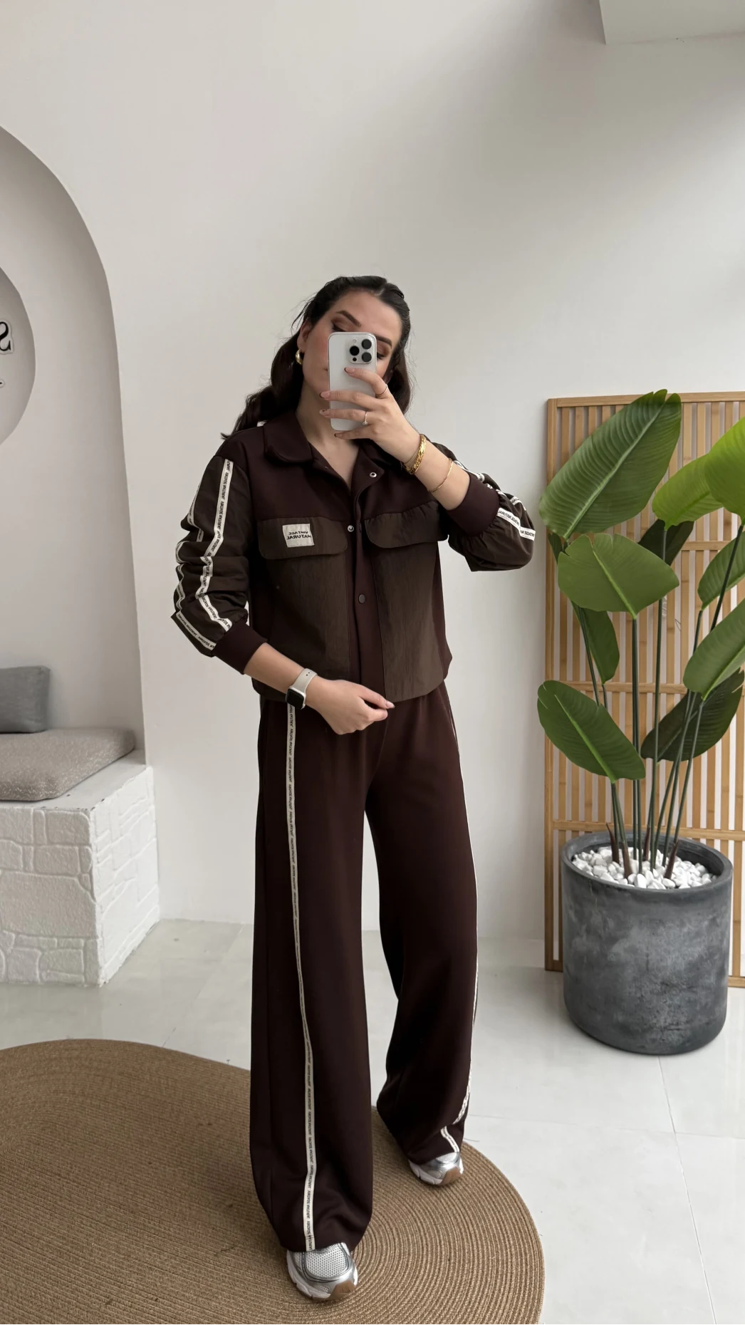 Jennifer Oys Paraşüt Takım - Acı Kahve - Kod: 8075