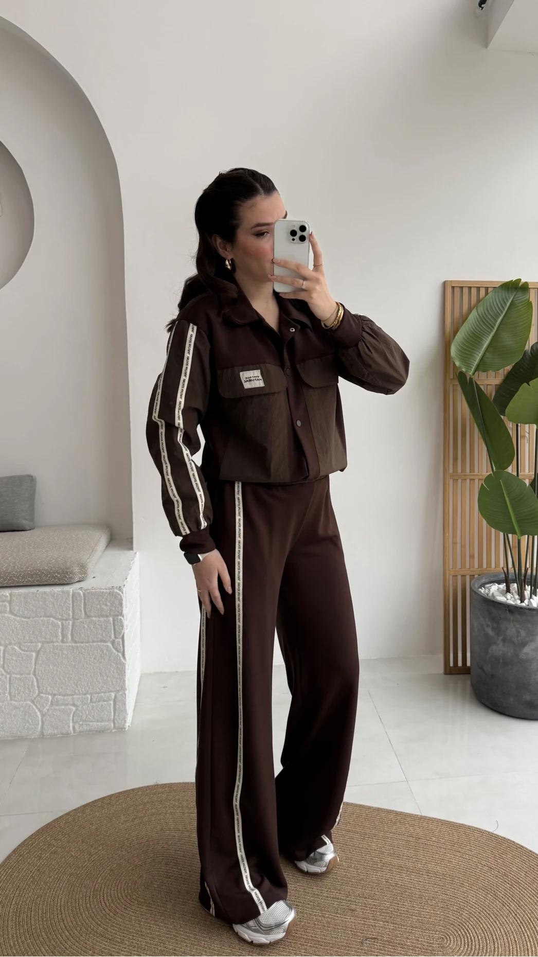 Jennifer Oys Paraşüt Takım - Acı Kahve - Kod: 8075