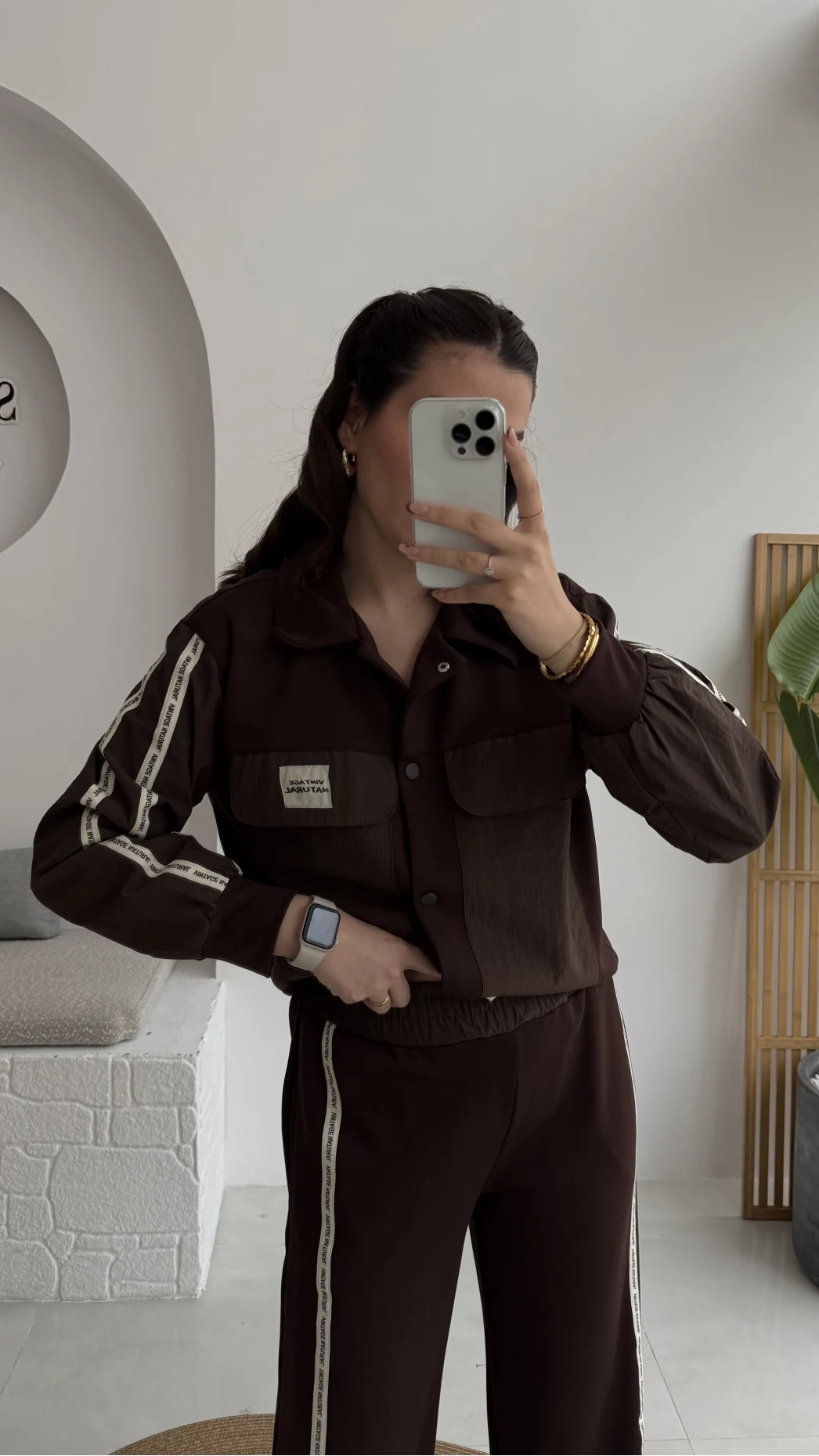 Jennifer Oys Paraşüt Takım - Acı Kahve - Kod: 8075