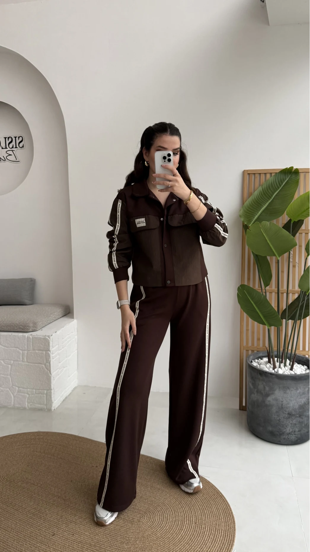 Jennifer Oys Paraşüt Takım - Acı Kahve - Kod: 8075