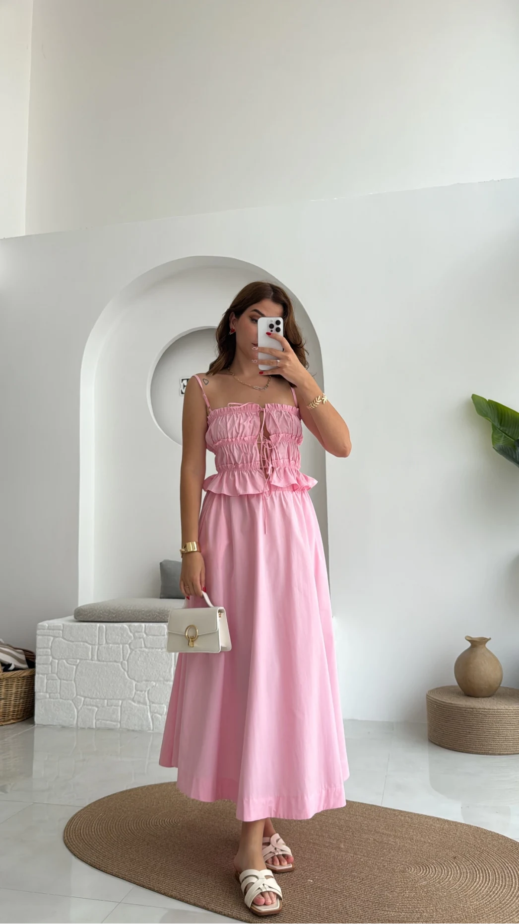 Jessica Gipe Detay Bluz Etek Takım - Pembe - 2025159