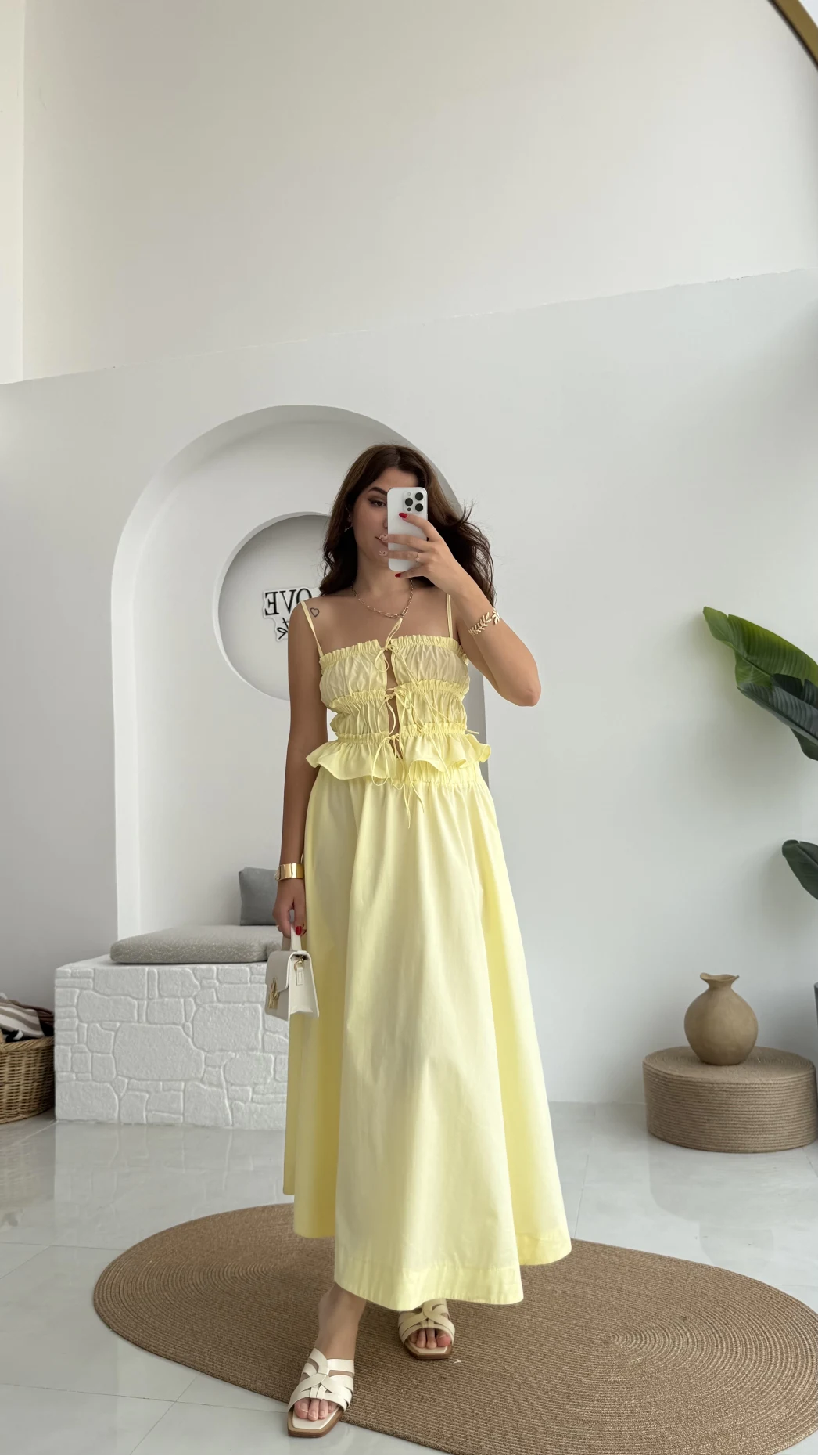Jessica Gipe Detay Bluz Etek Takım - Sarı - 2025159