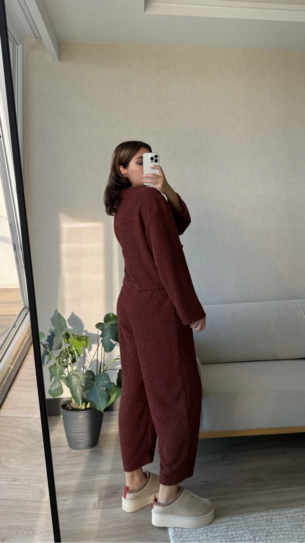 Joey Puffy Kumaş Takım Bordo