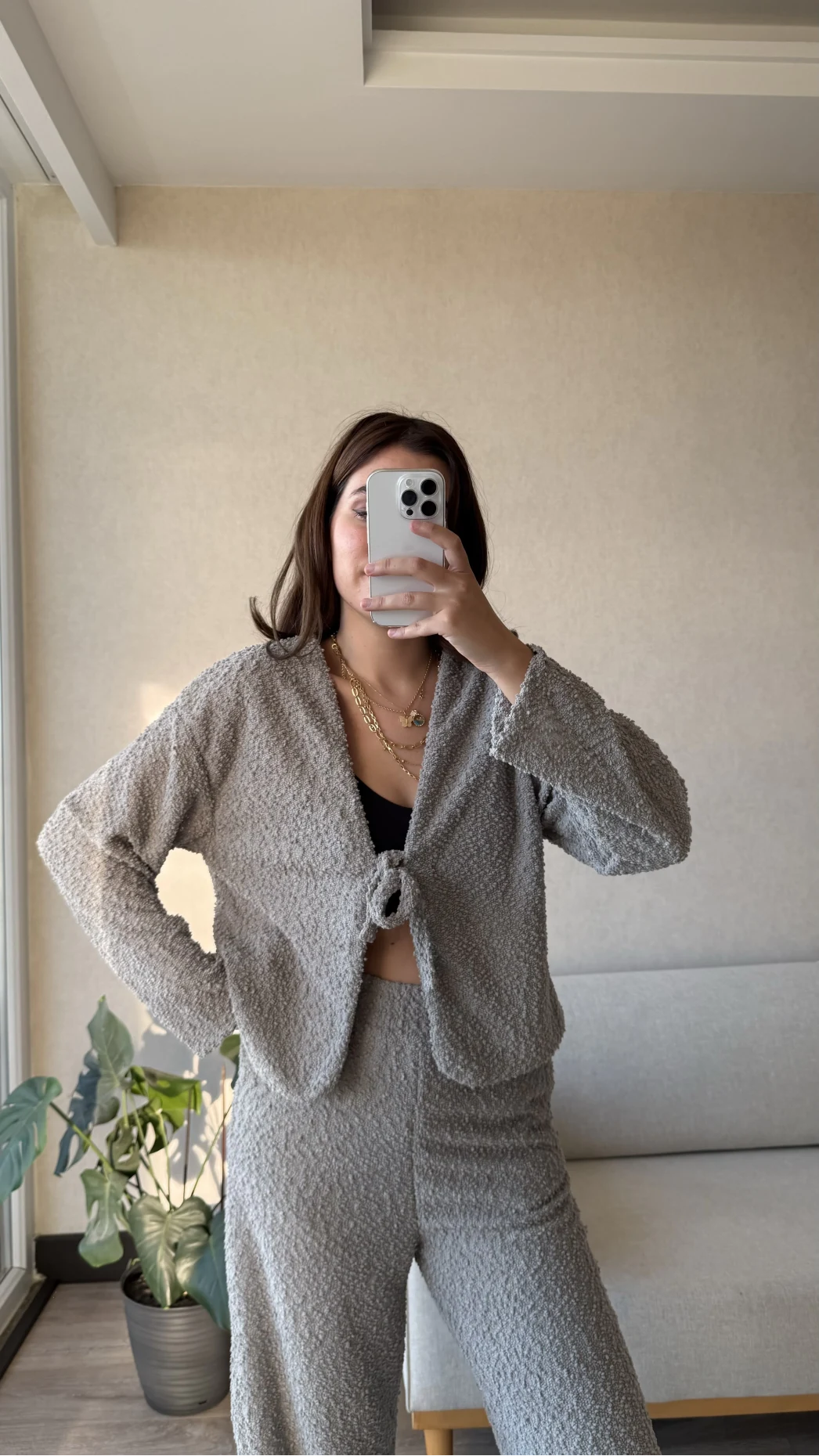 Joey Puffy Kumaş Takım Gri