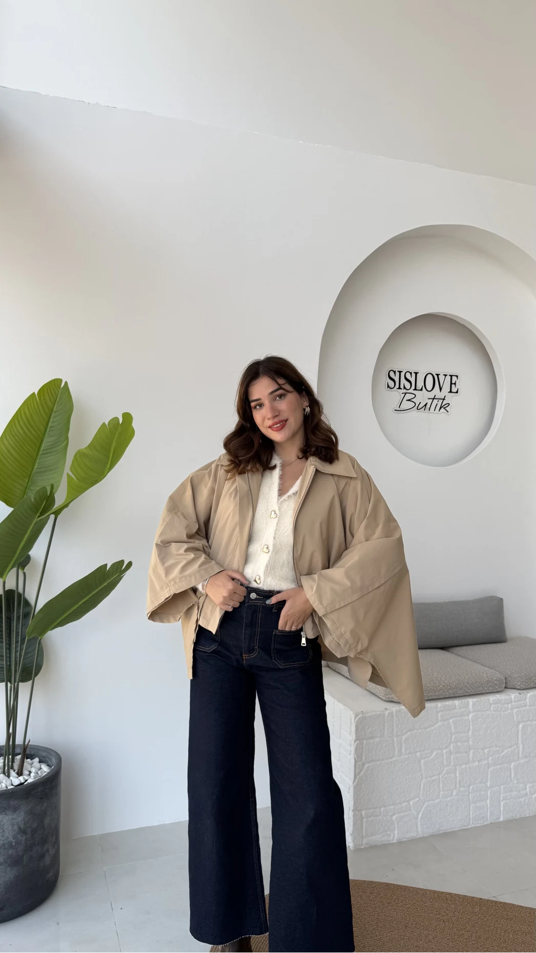 Josie Pelerin Trençkot - Bej - Kod: 7603