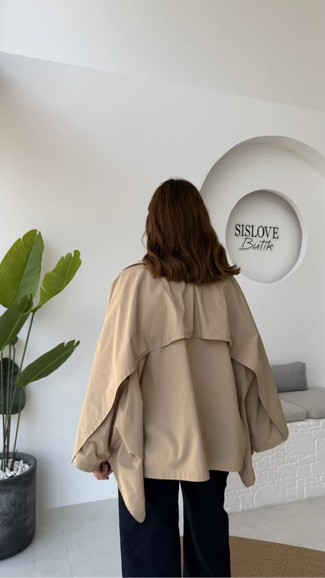 Josie Pelerin Trençkot - Bej - Kod: 7603