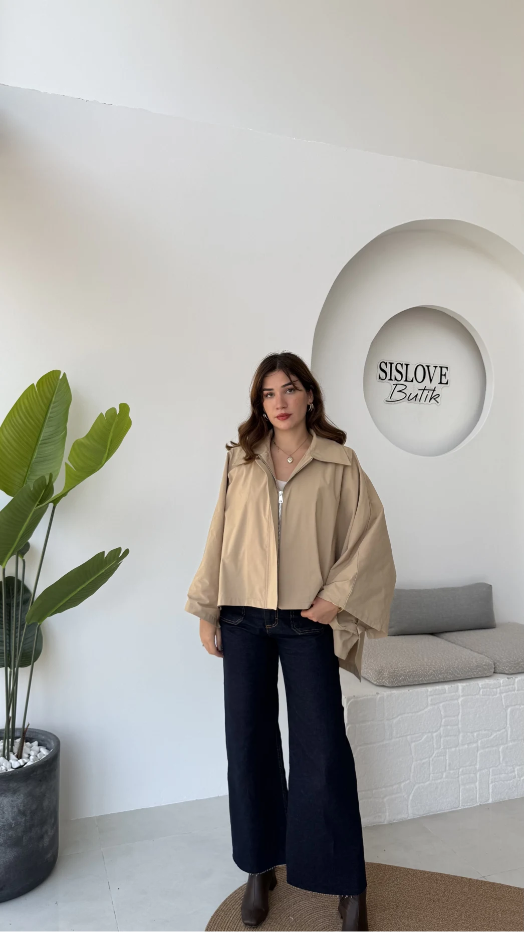 Josie Pelerin Trençkot - Bej - Kod: 7603