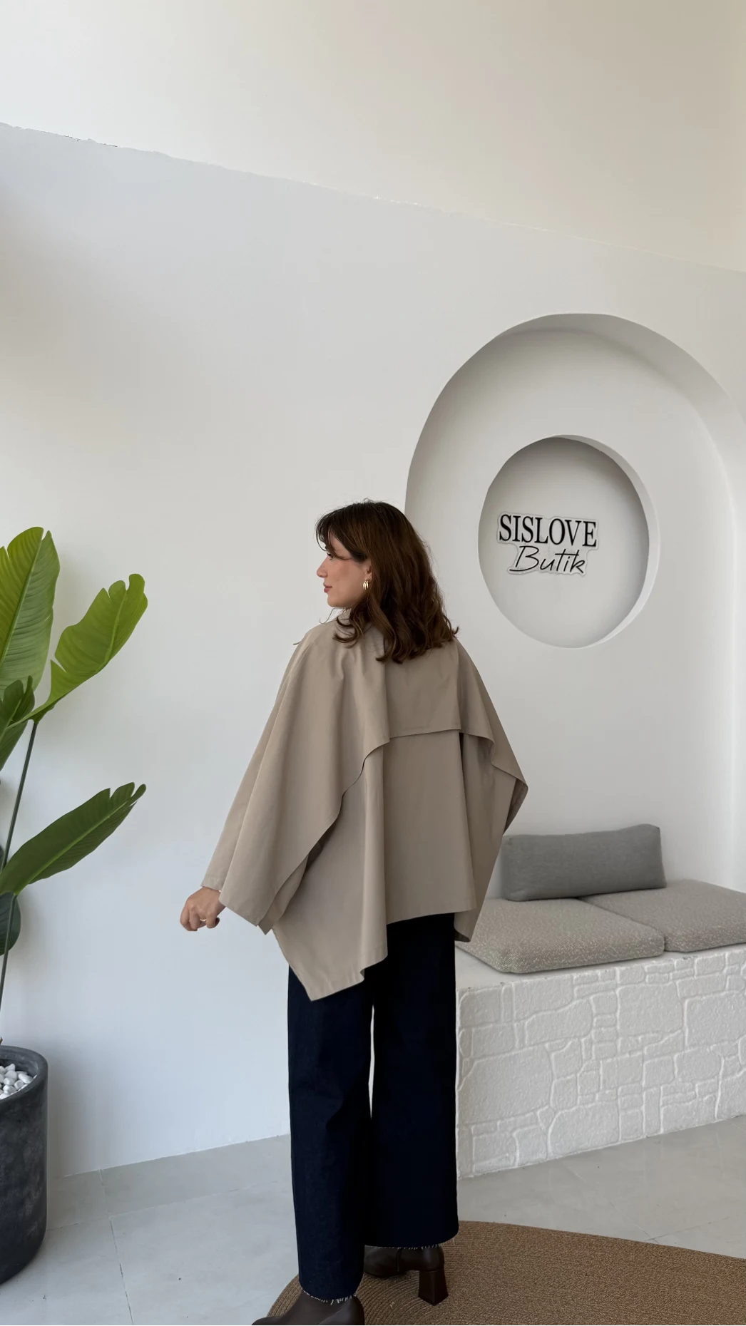 Josie Pelerin Trençkot - Haki Vizon Tonları - Kod: 7603