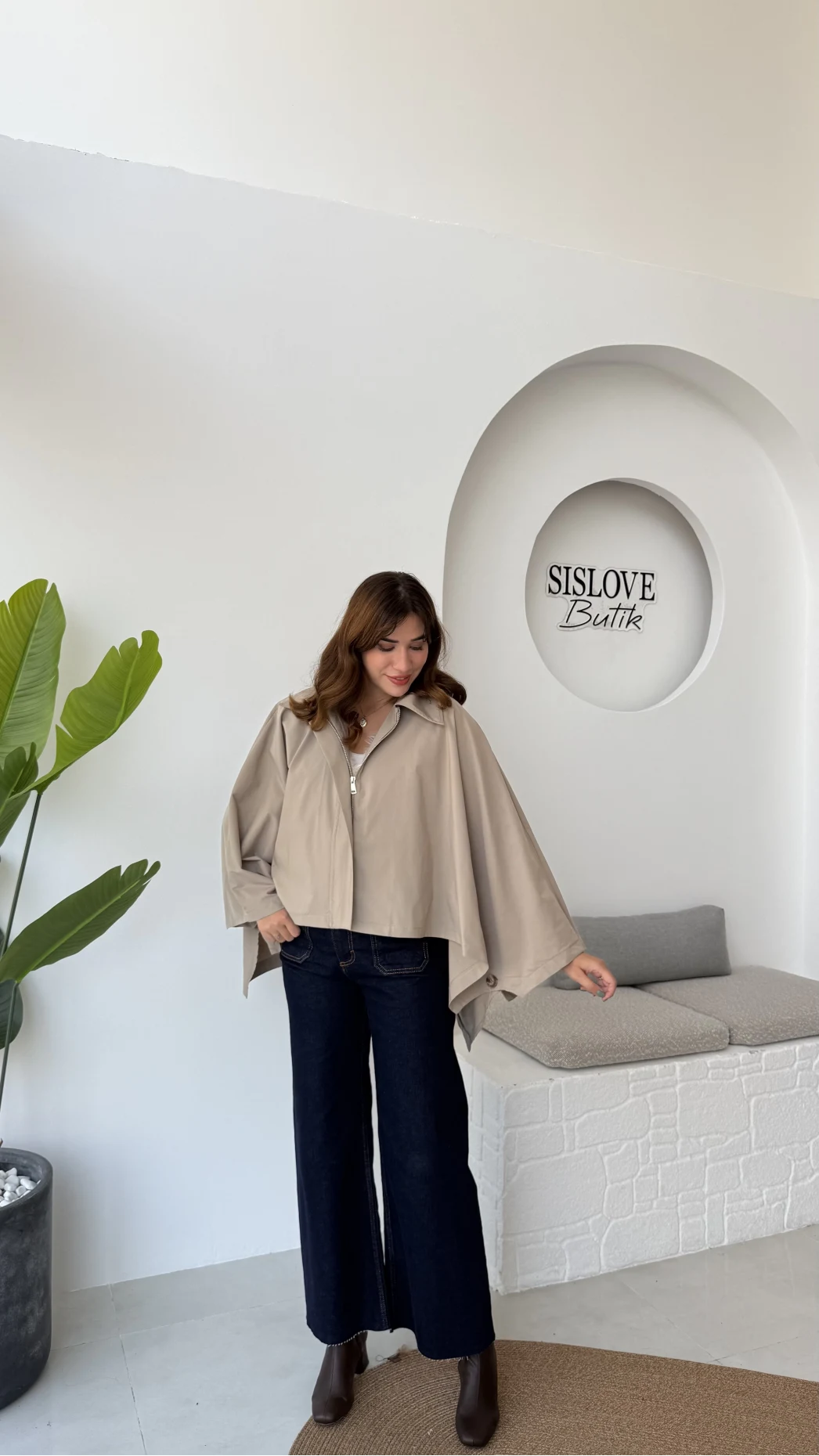 Josie Pelerin Trençkot - Haki Vizon Tonları - Kod: 7603