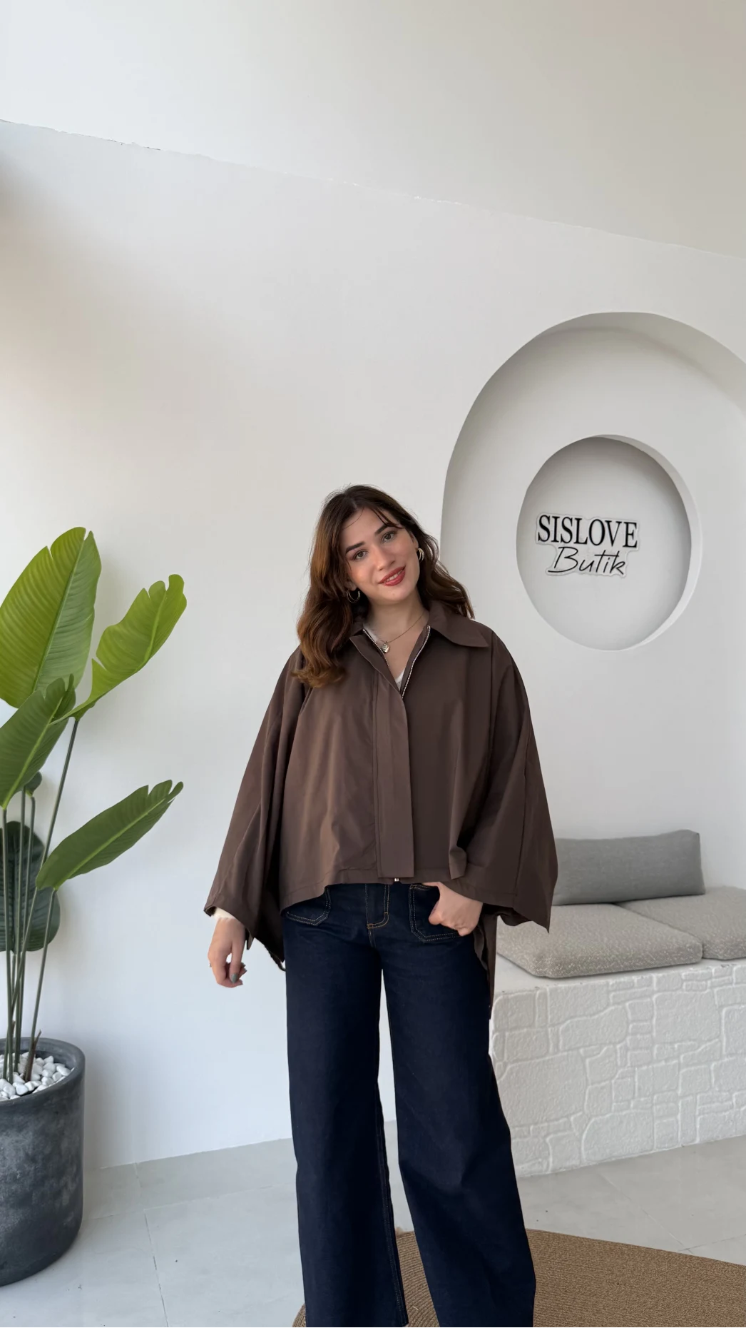 Josie Pelerin Trençkot - Kahverengi - Kod: 7603